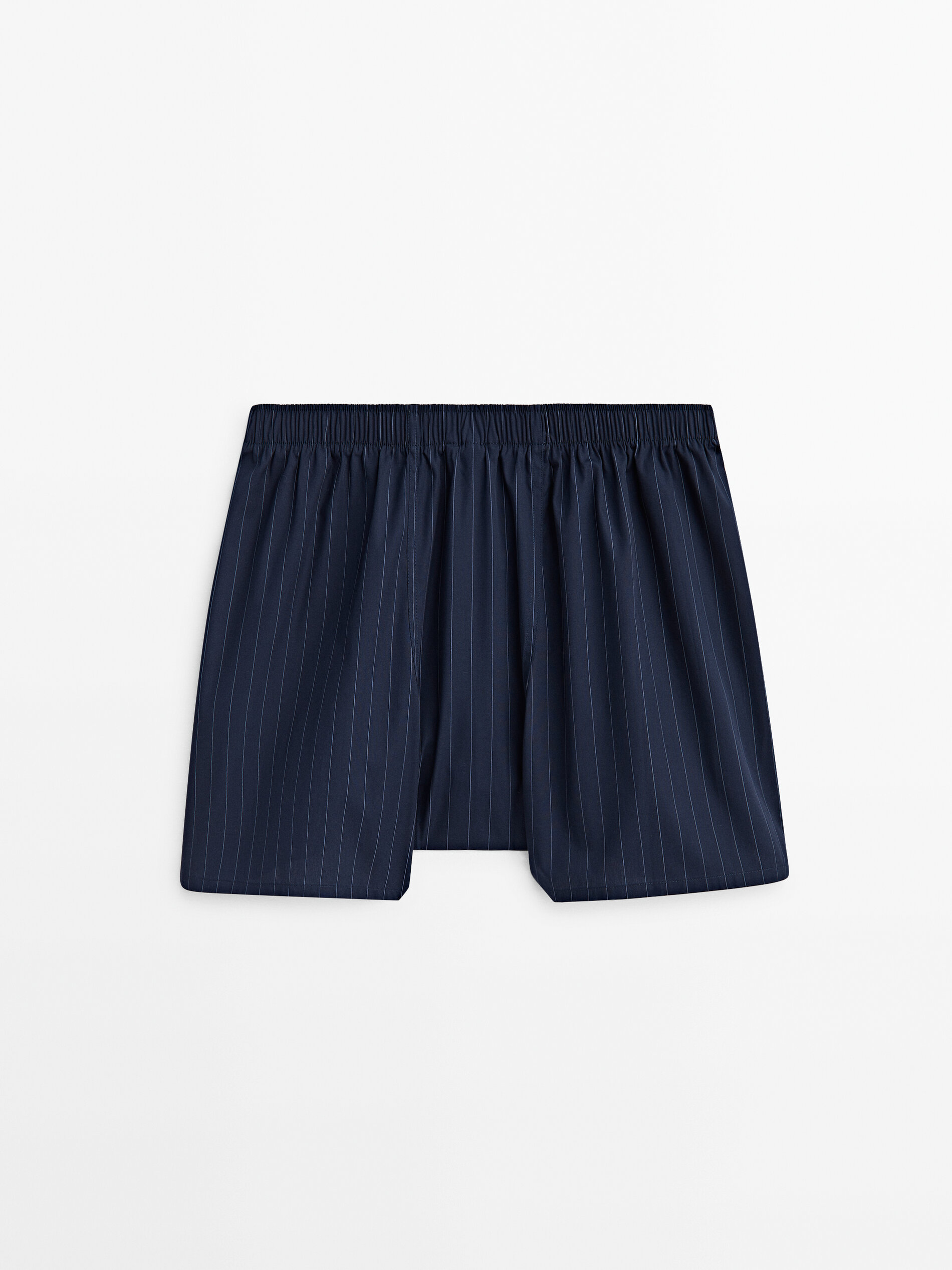 Calzoncillo popelín rayas azul marino - AZUL MARINO