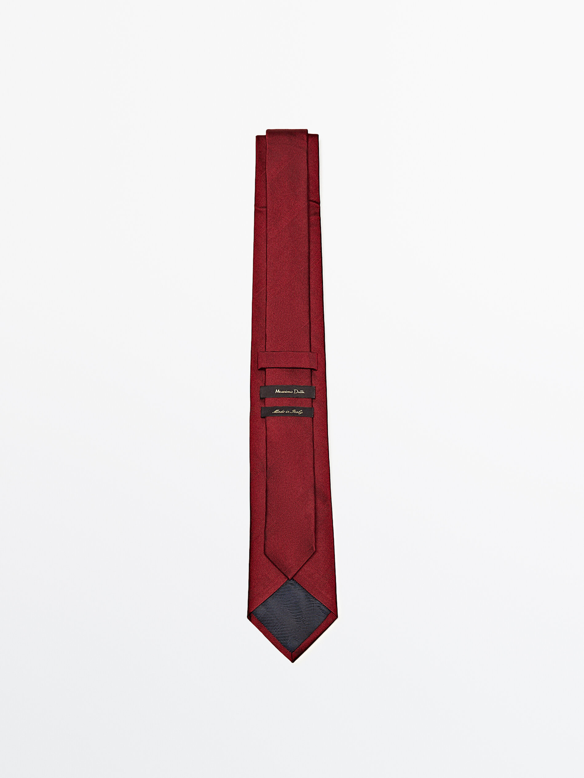 Corbata microrayas con algodón y seda - GRANATE