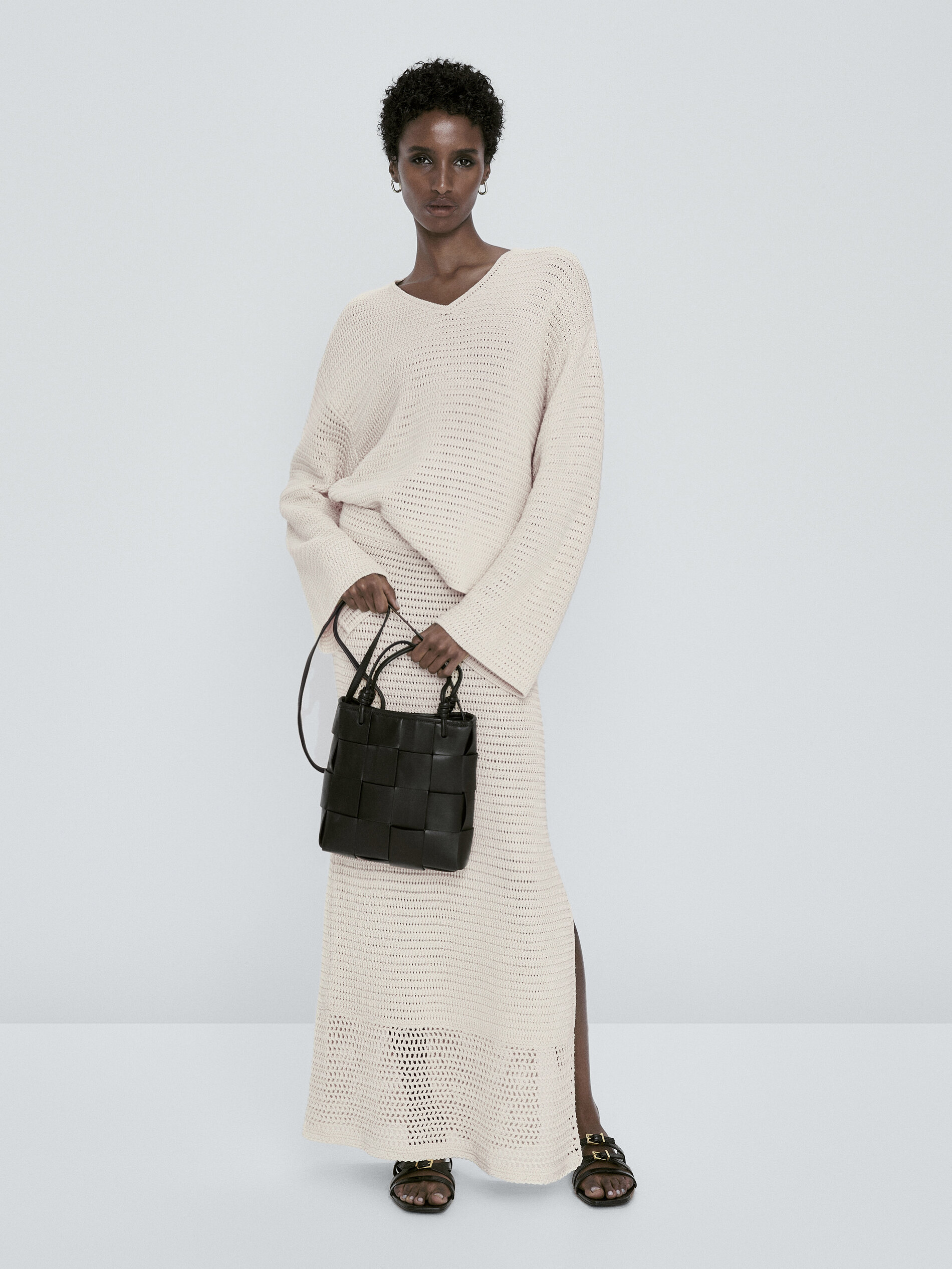 Falda punto crochet - CRUDO