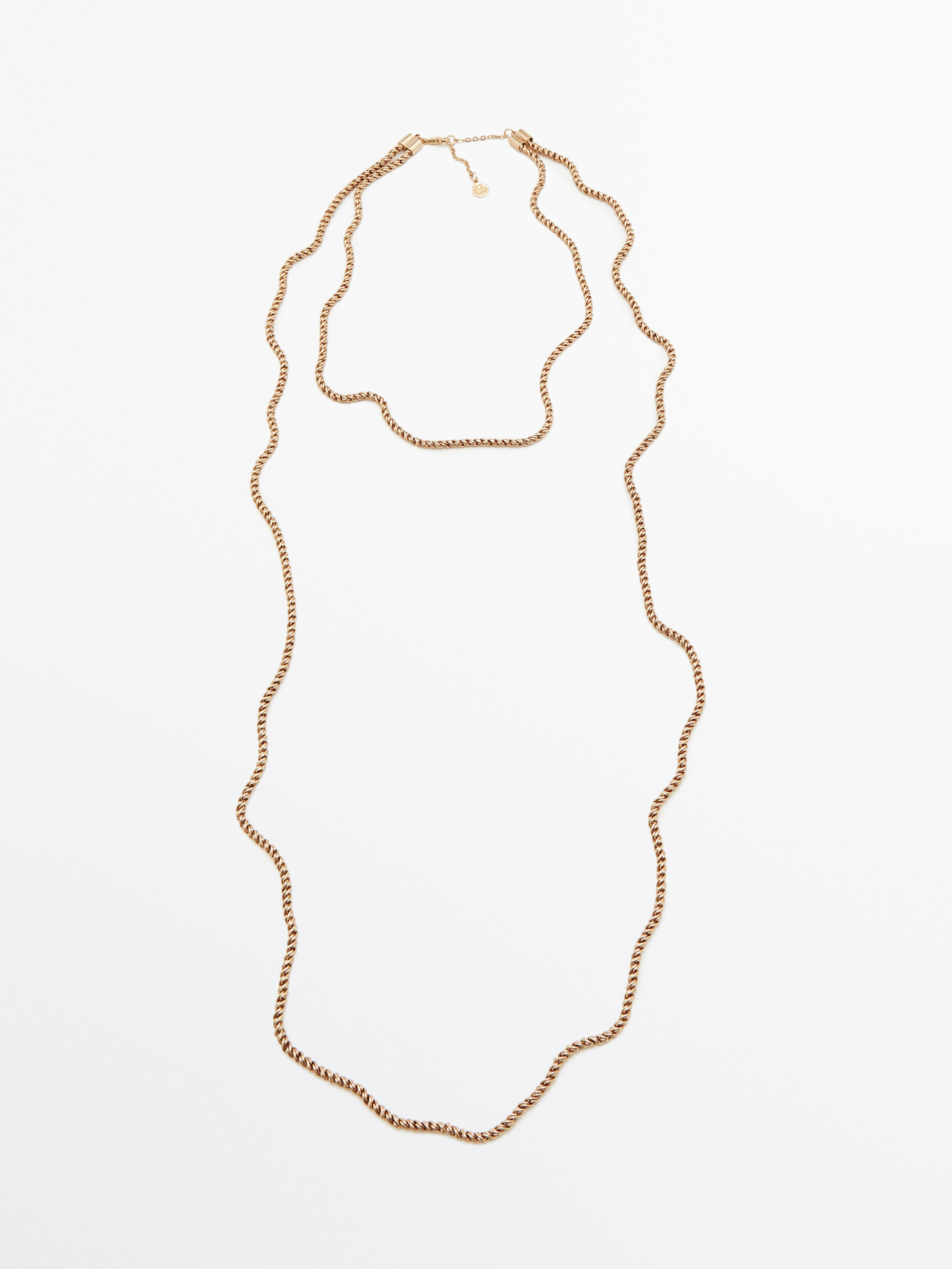 Collar doble cadena baño oro - DORADO