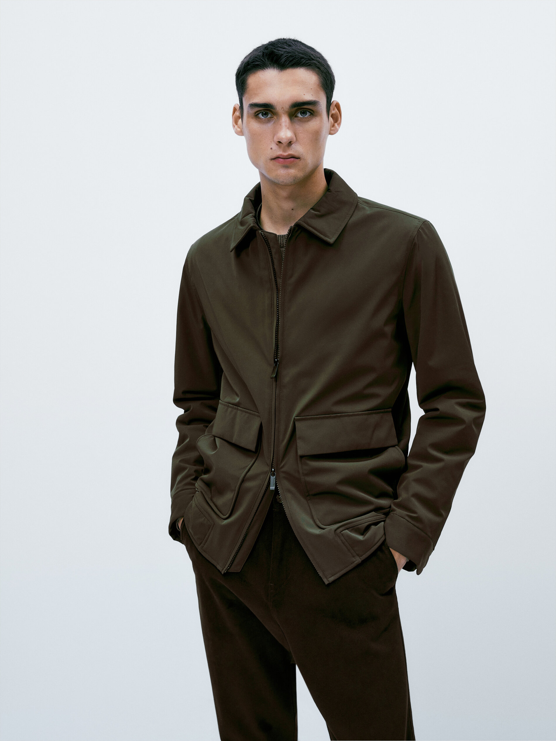 Chaqueta bomber bi-stretch - KAKI