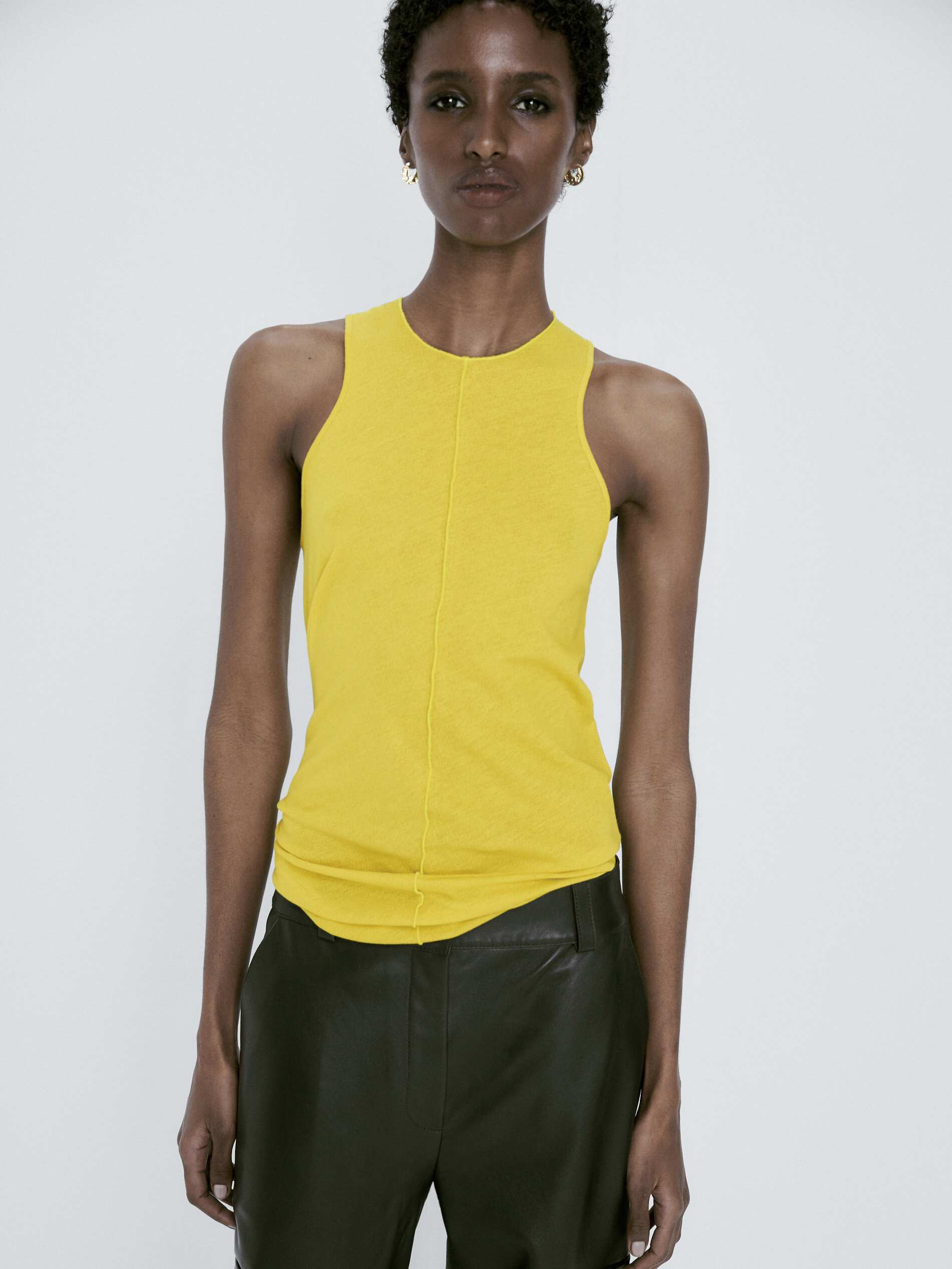 Camiseta sin mangas crepe nervio central - LIMA