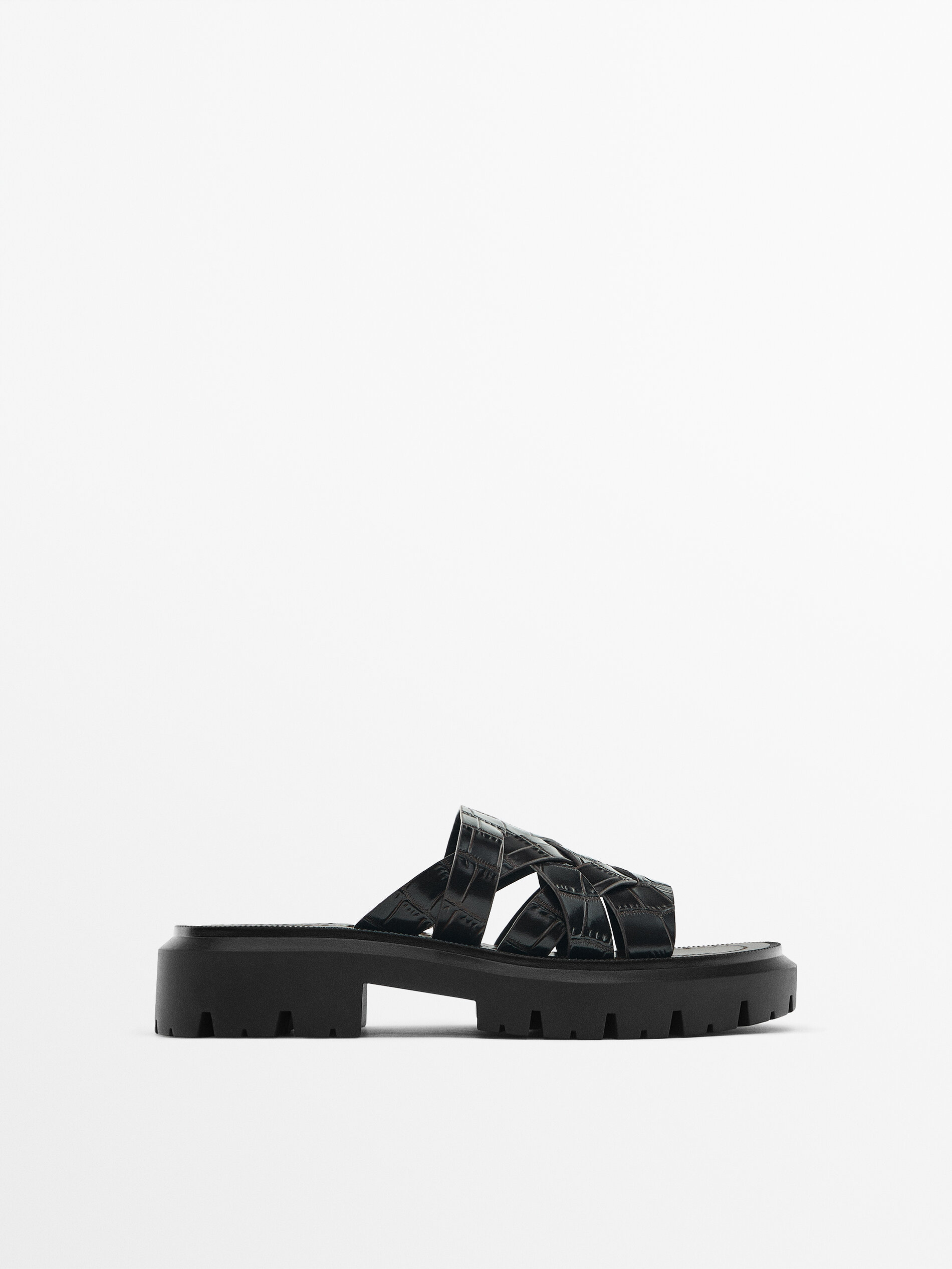 Sandalia piel pala super track - MARRÓN