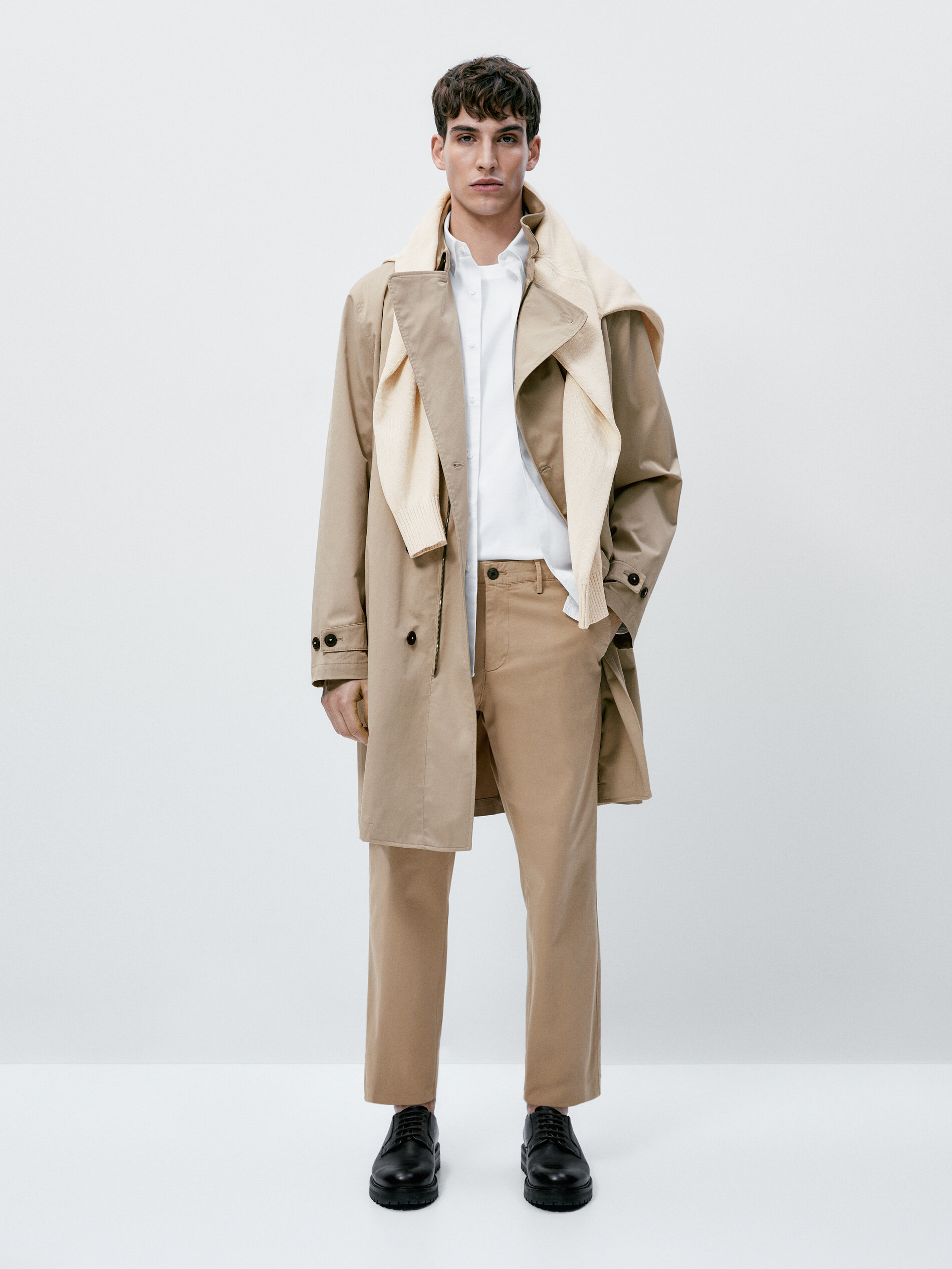 Pantalón chino regular fit algodón - BEIGE