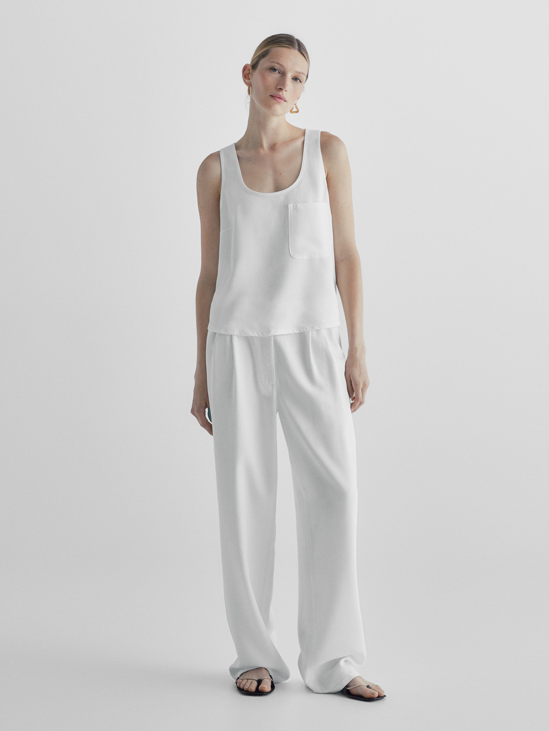 Top lyocell bolsillo - CRUDO