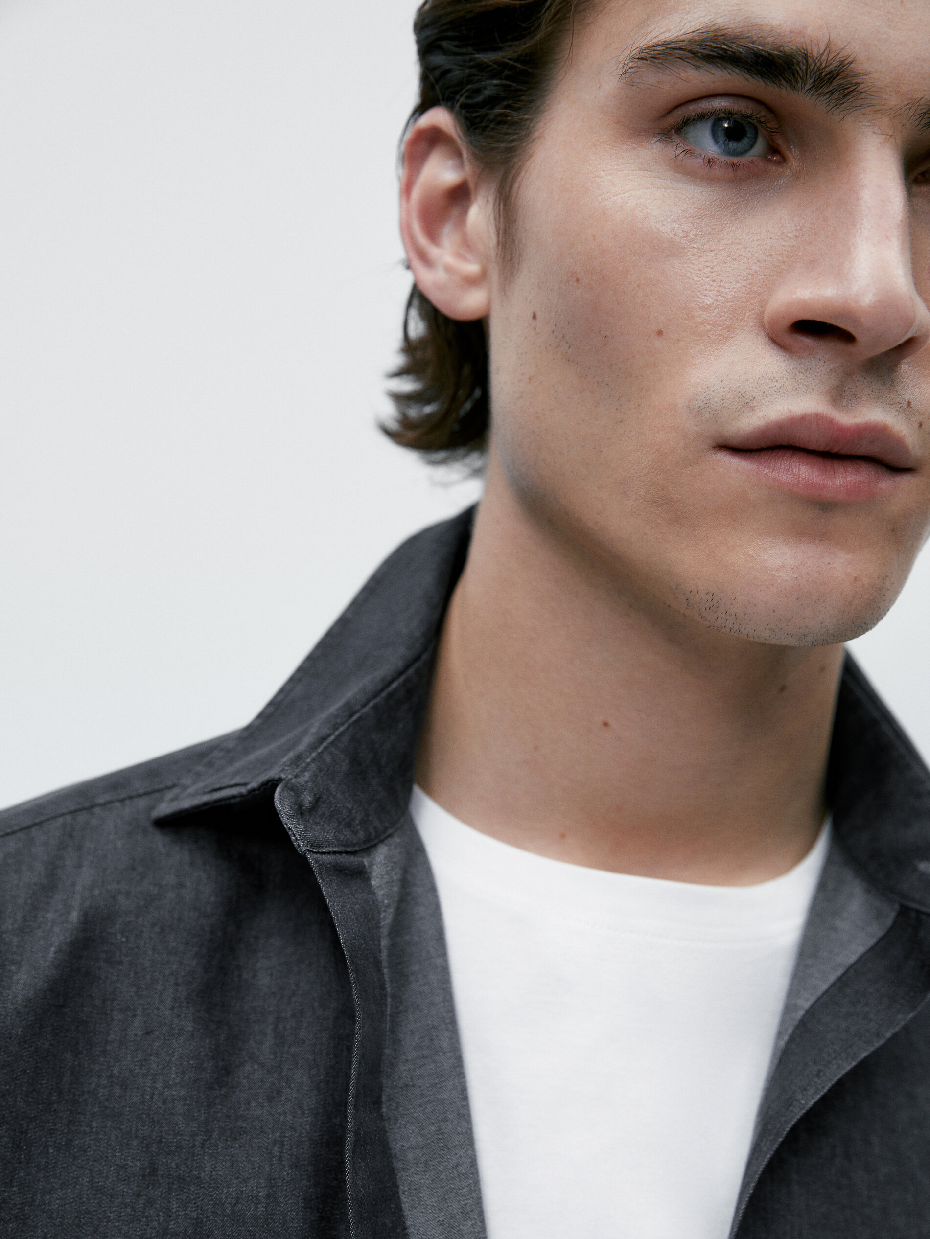 Camisa denim lavado algodón regular fit - AZUL MARINO