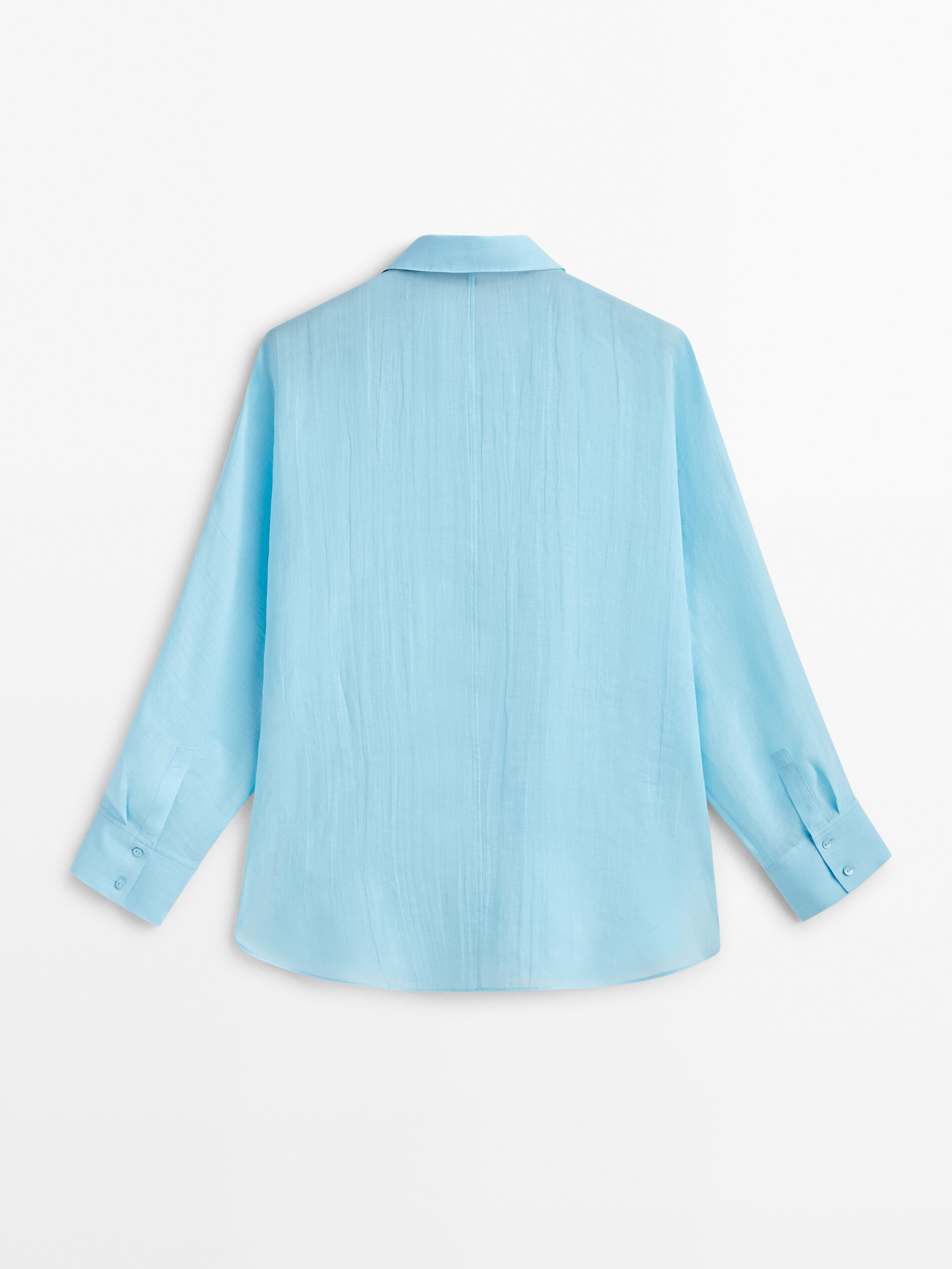 Camisa 100% ramio manga murciélago - AZUL