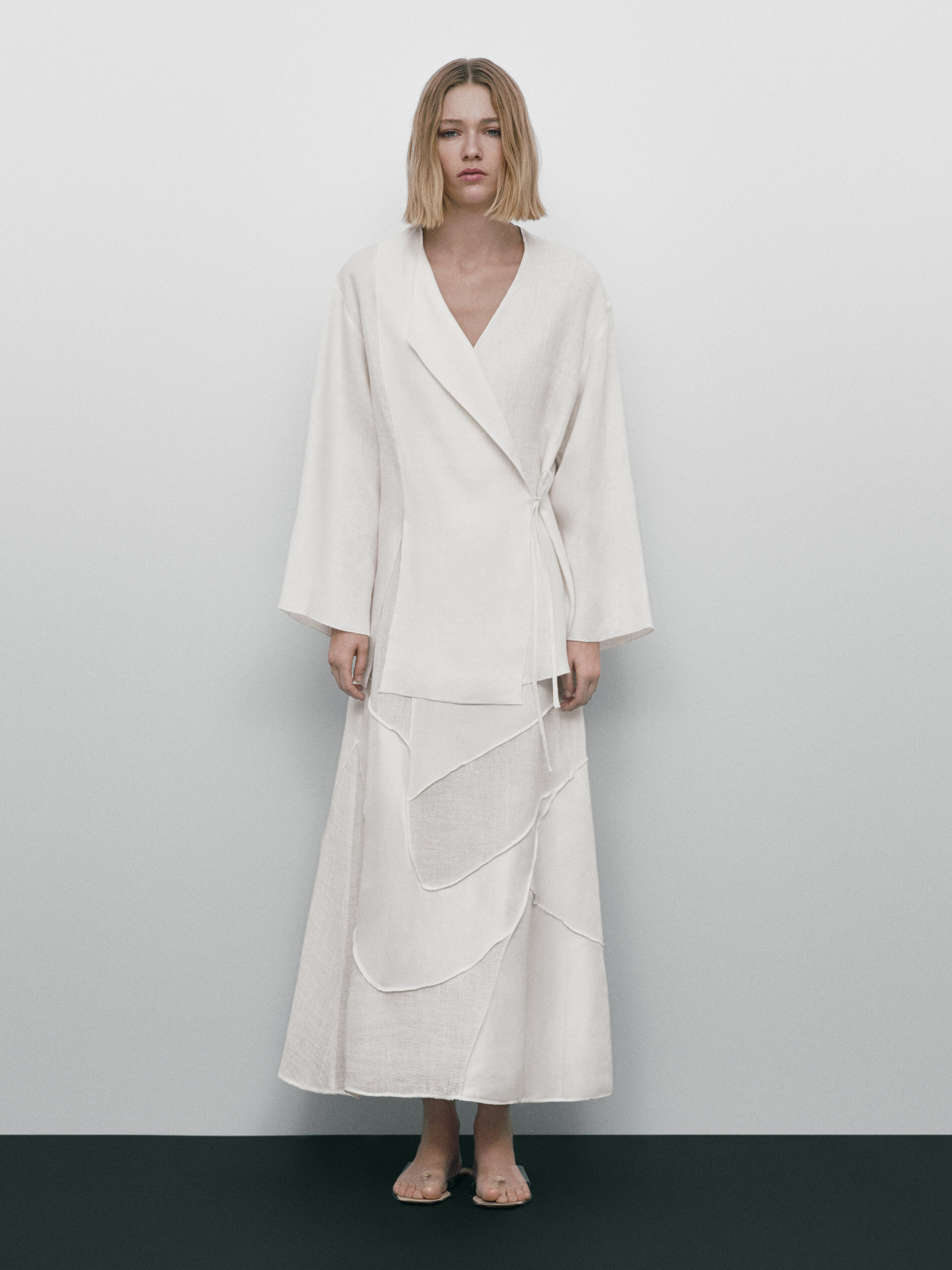 Sobrecamisa lino estructura Limited Edition - BLANCO