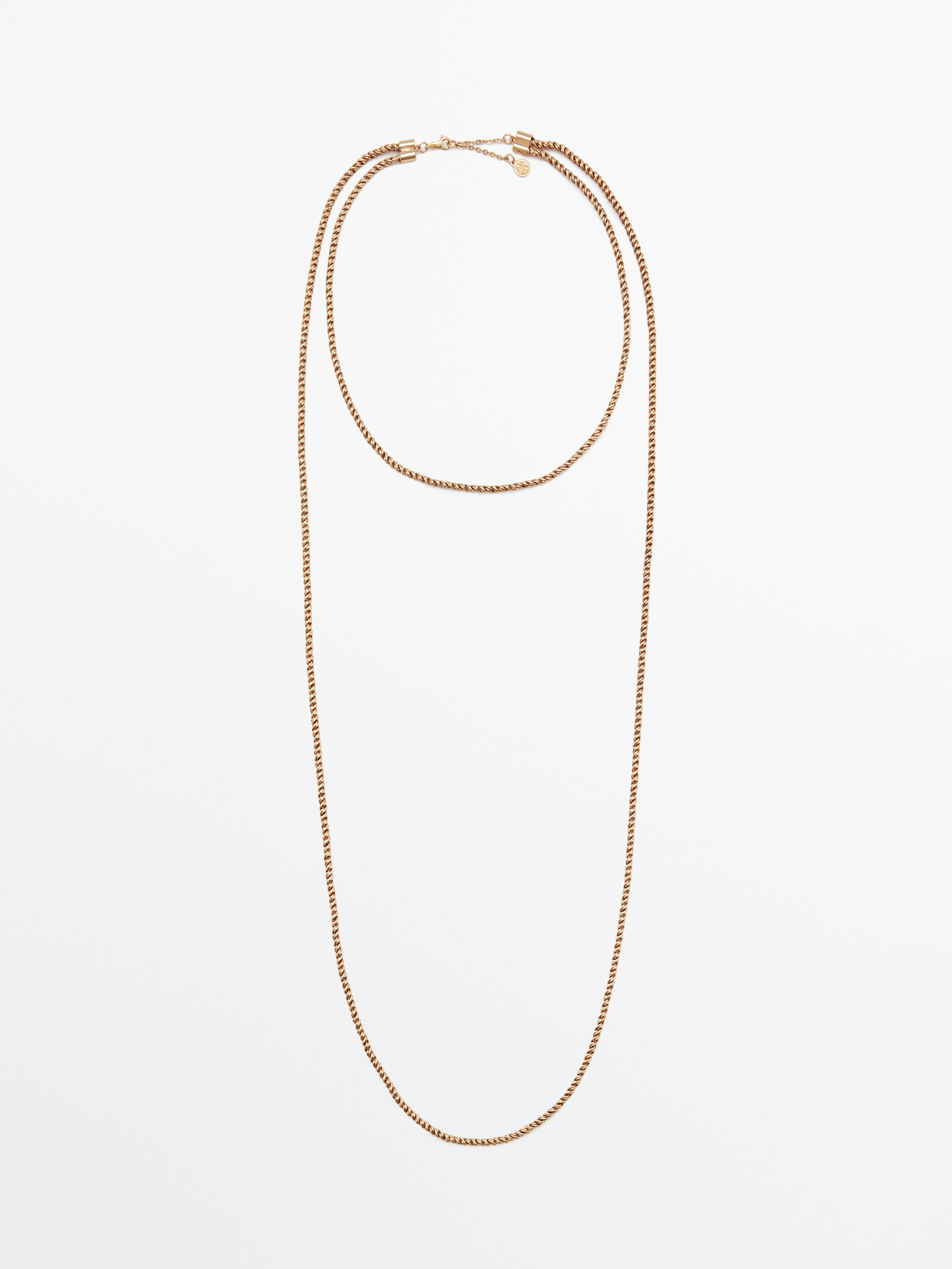 Collar doble cadena baño oro - DORADO