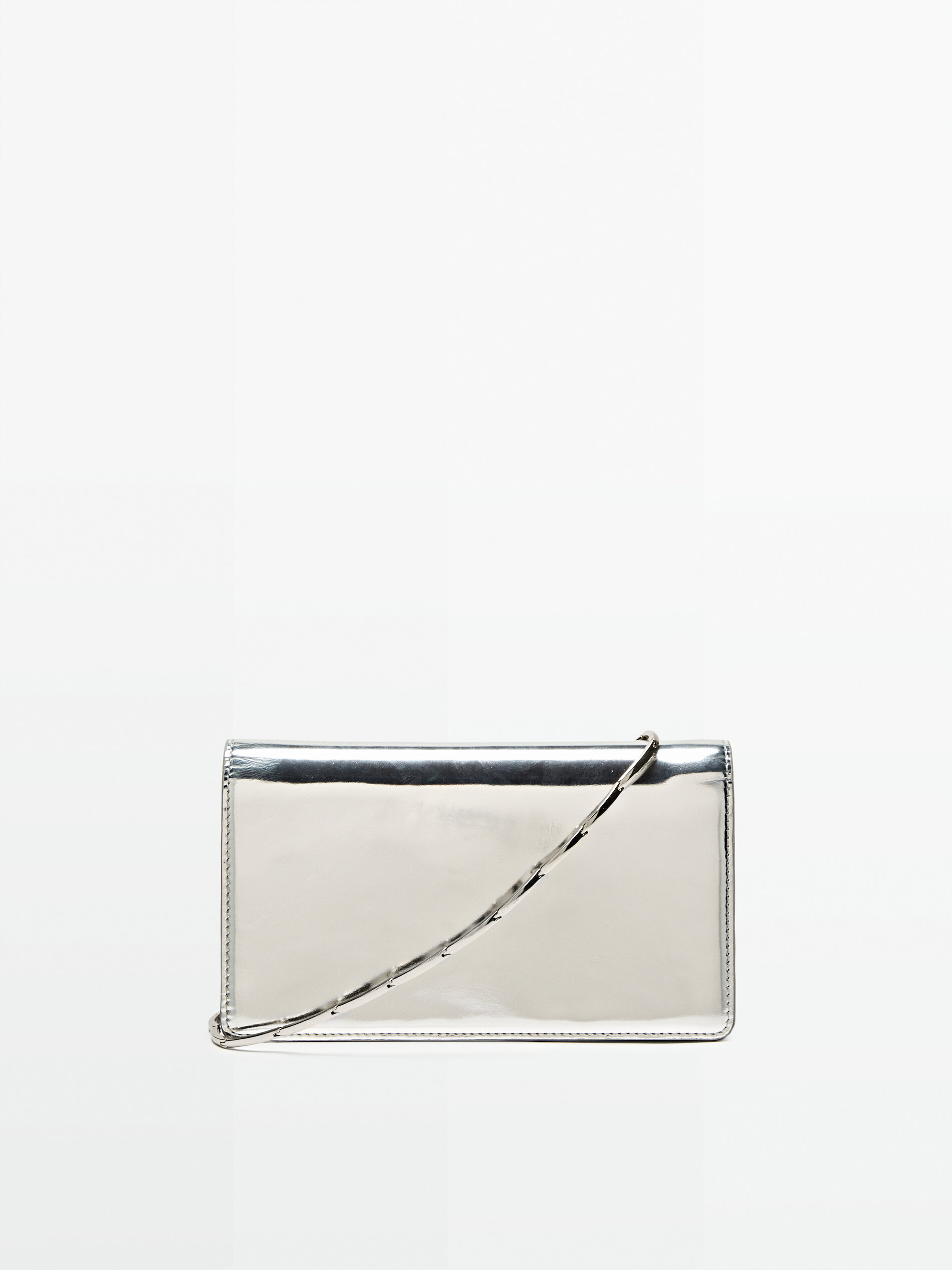 Bolso piel asa piezas articuladas - PLATA