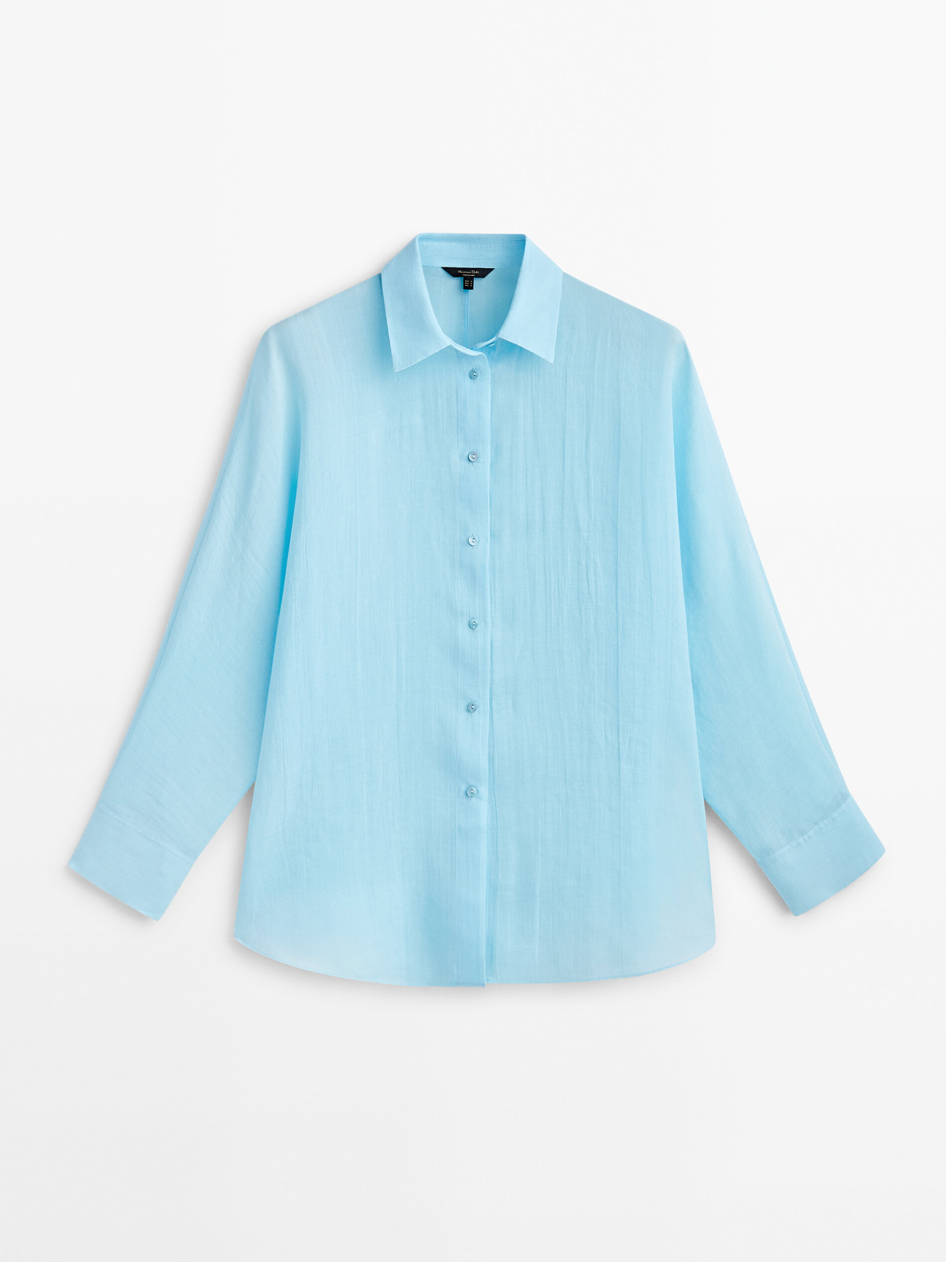 Camisa 100% ramio manga murciélago - AZUL