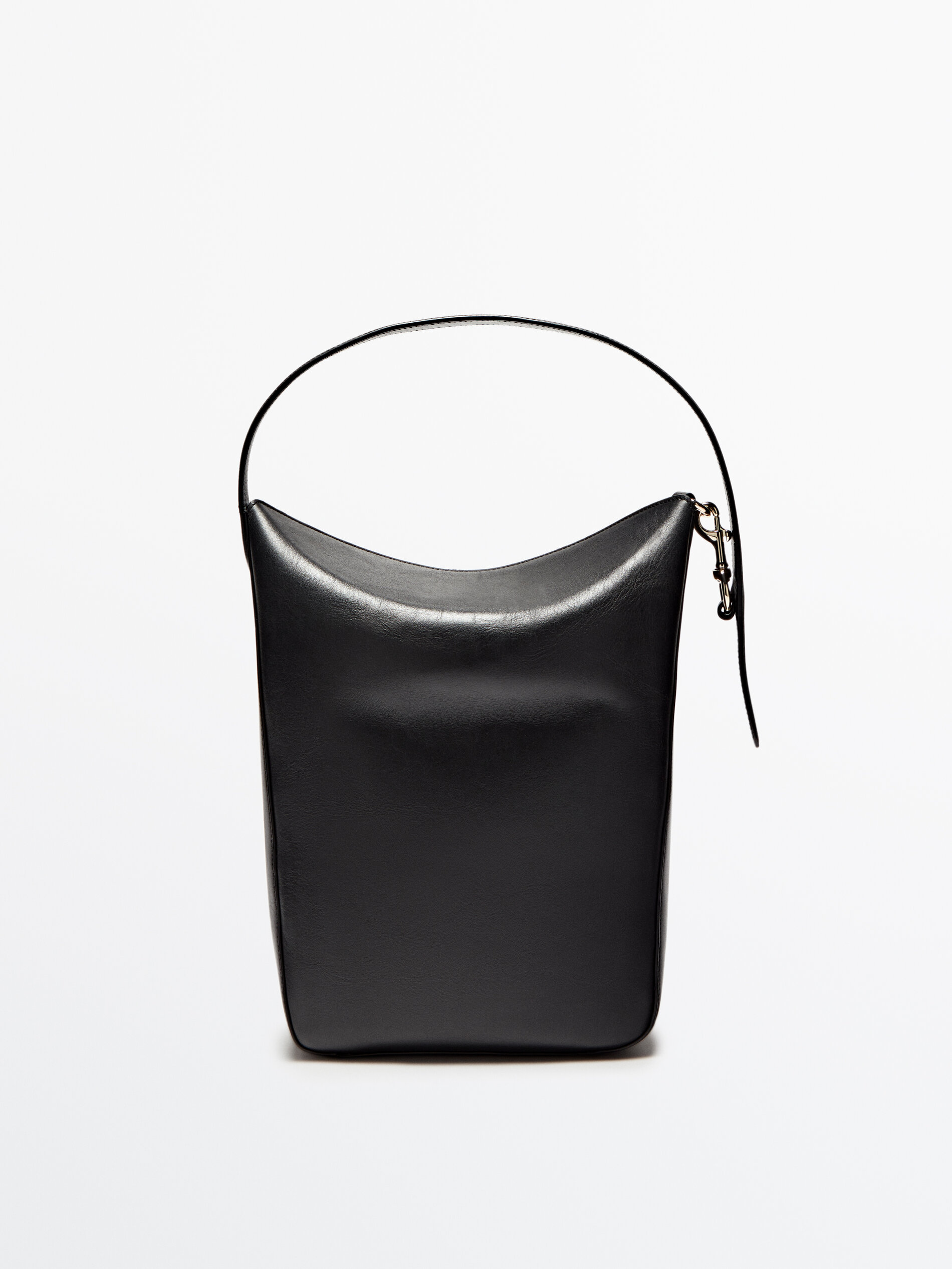 Bolso hombro cubo piel napa - NEGRO