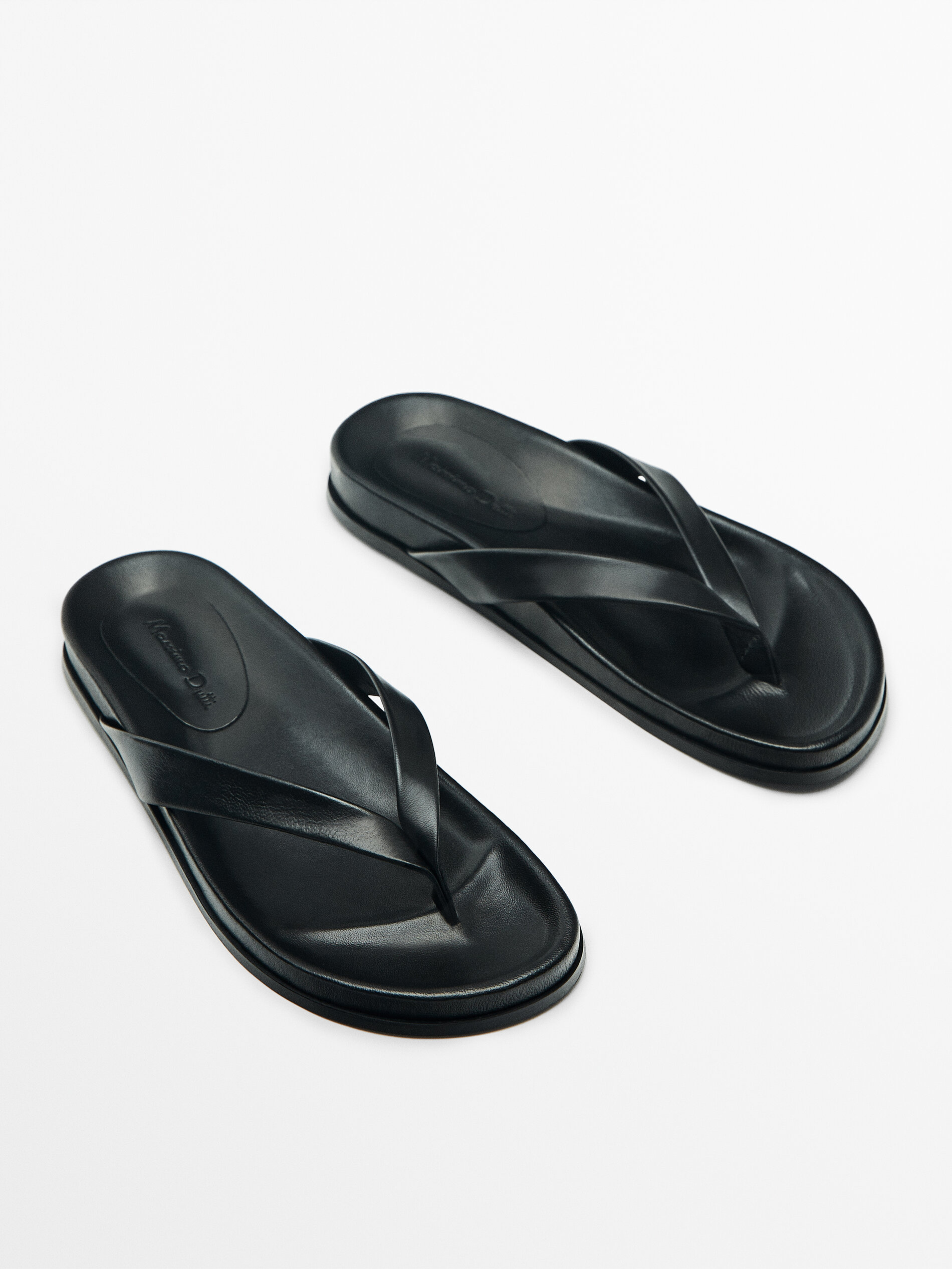 Sandalia piel tiras - NEGRO