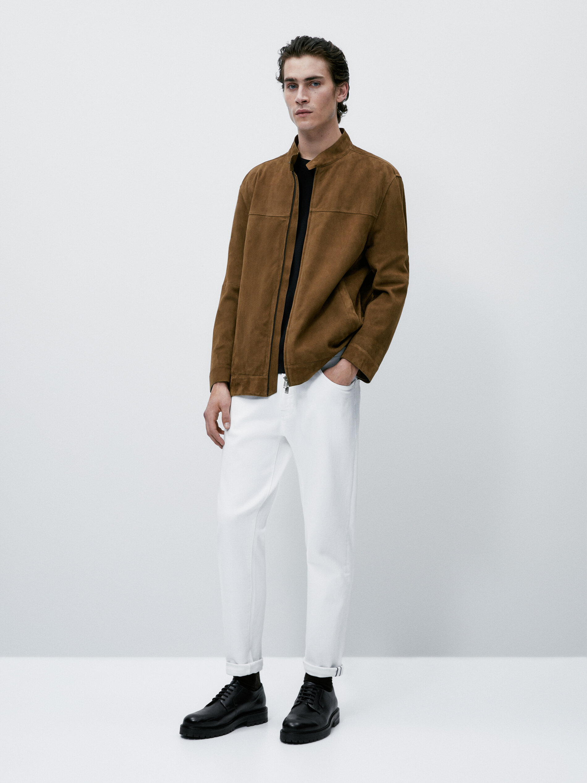 Chaqueta piel ante - BEIGE