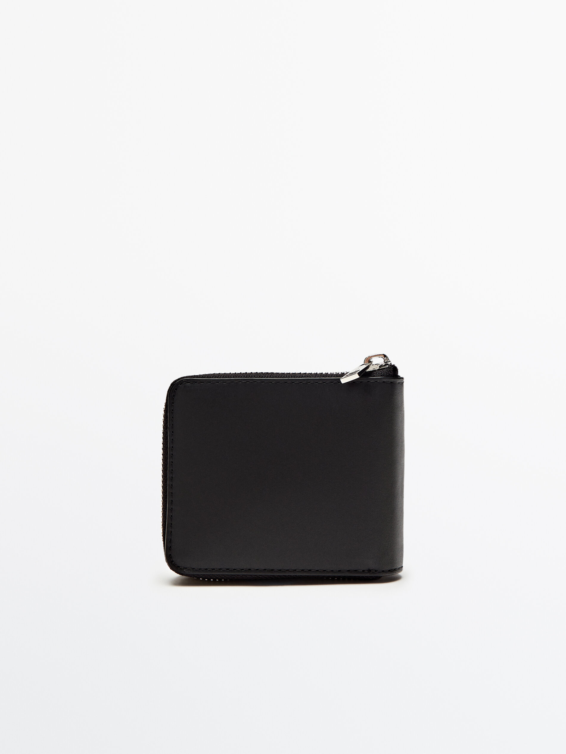 Cartera cremallera piel - NEGRO