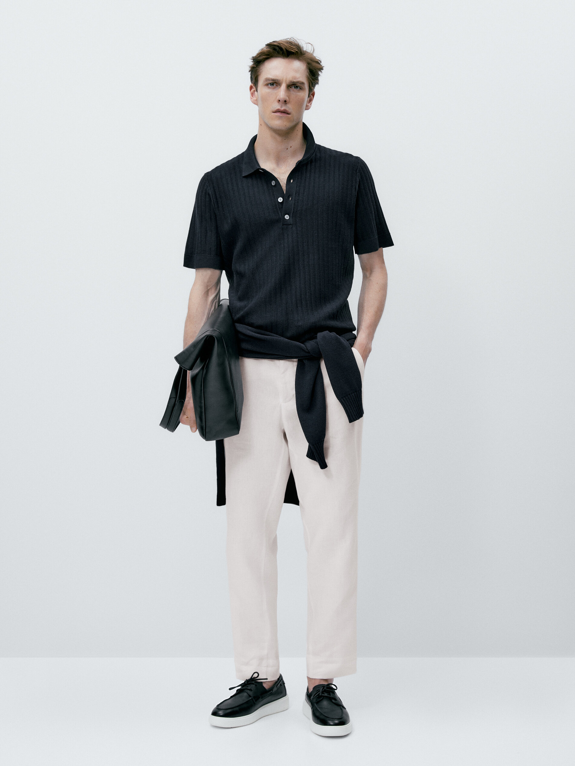 Jersey polo punto estructura vertical - AZUL MARINO