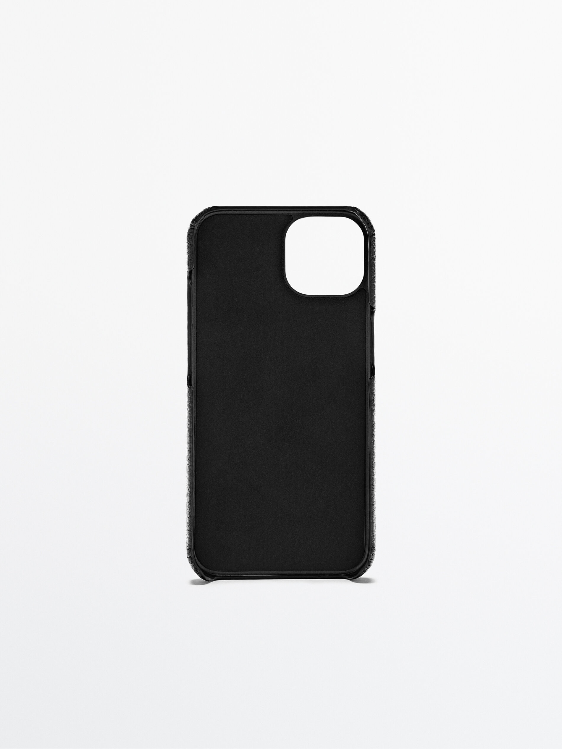 Funda iphone 13 piel abatanada tarjetero - NEGRO
