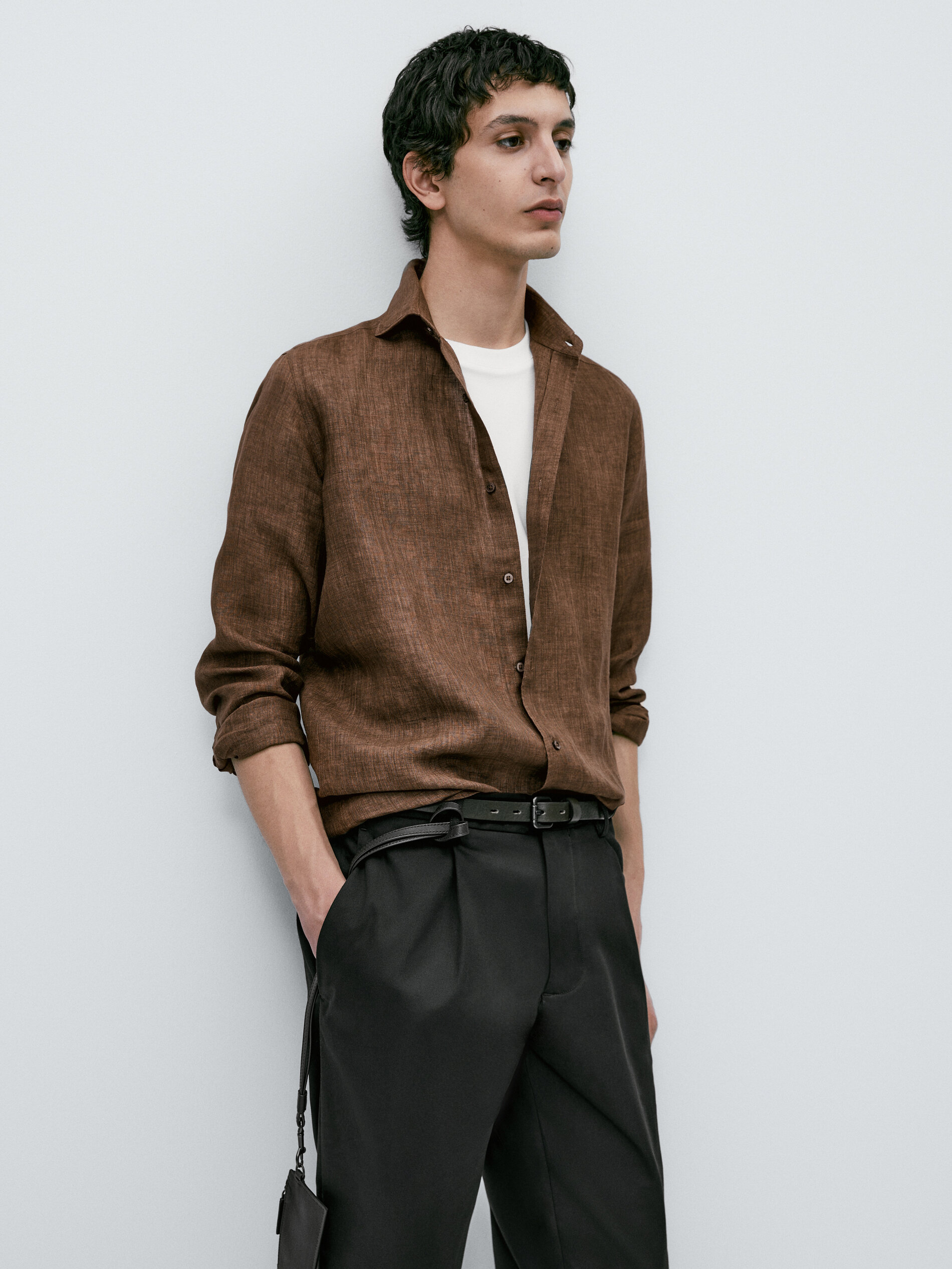 Camisa 100% lino delave regular fit - Lavado