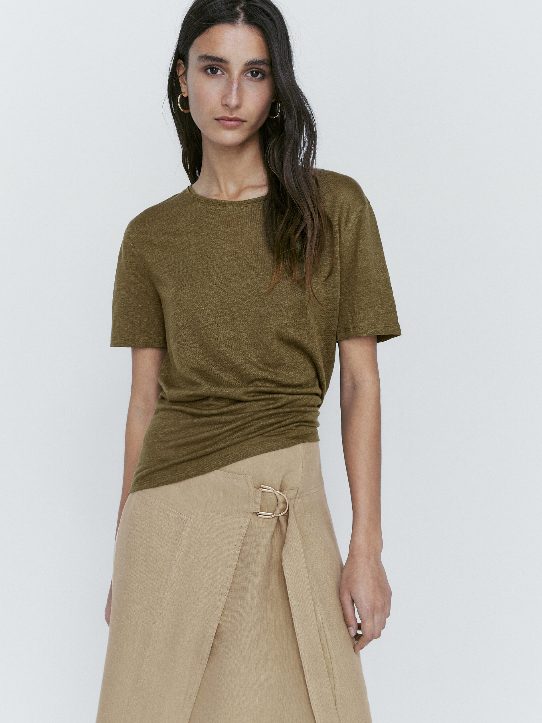 Falda lino pareo con hebilla - ARENA