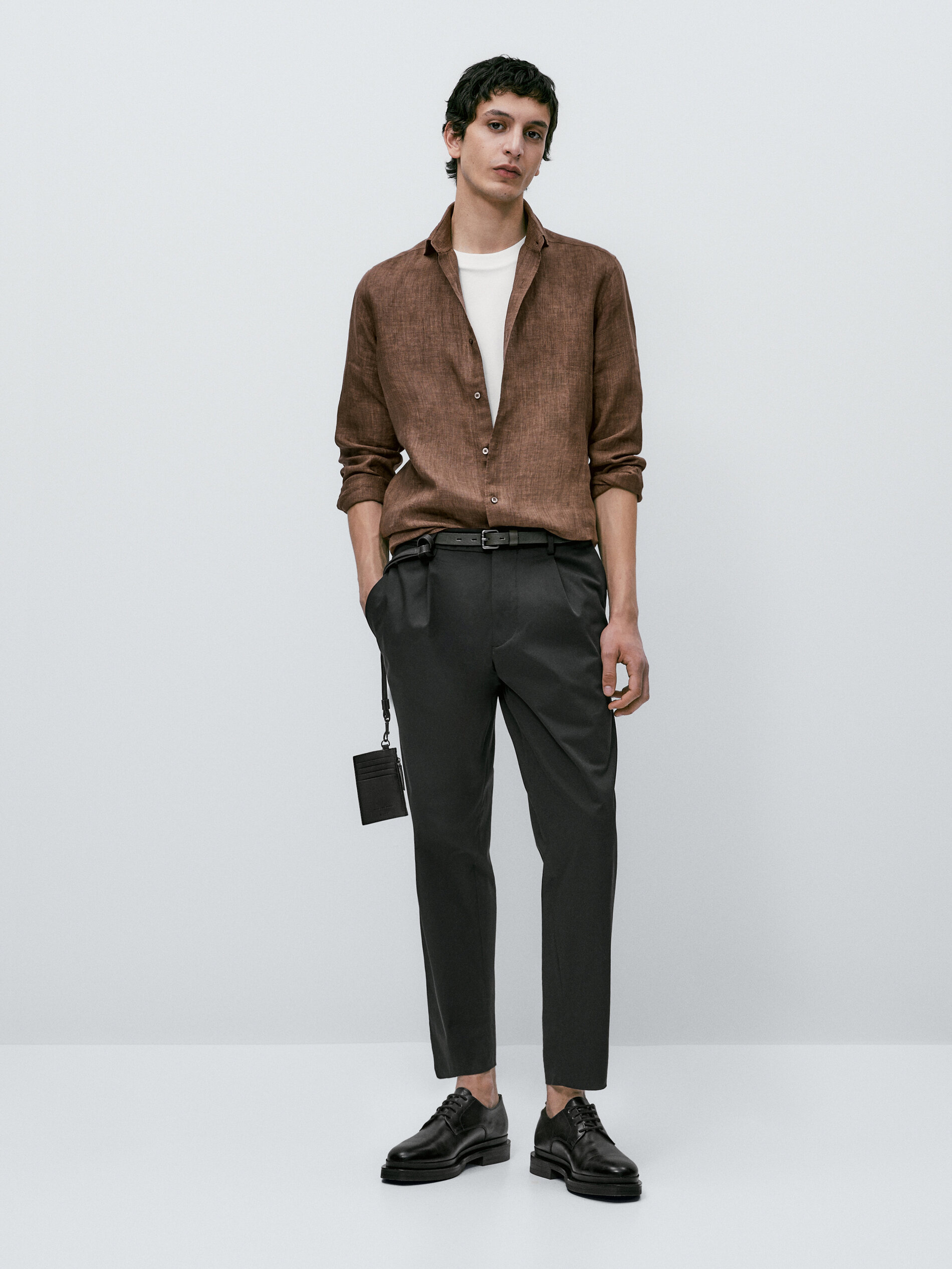 Camisa 100% lino delave regular fit - Lavado