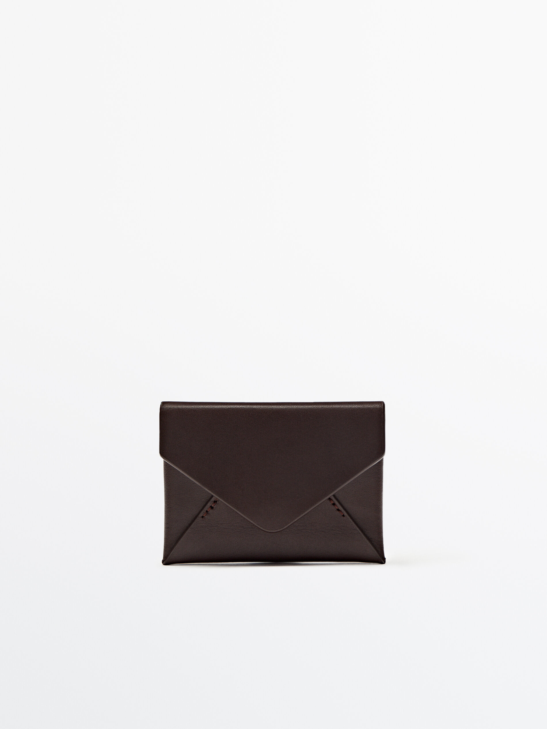 Cartera piel tipo sobre - MARRÓN