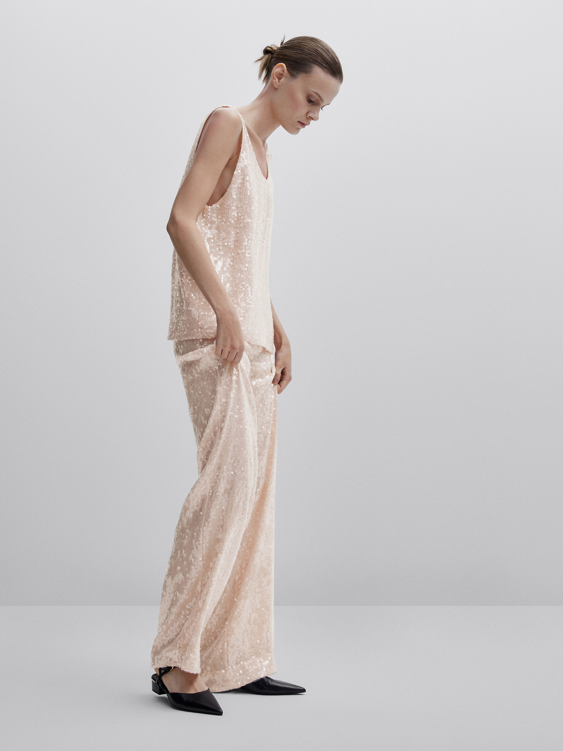 Pantalón lentejuelas -Studio - ROSA