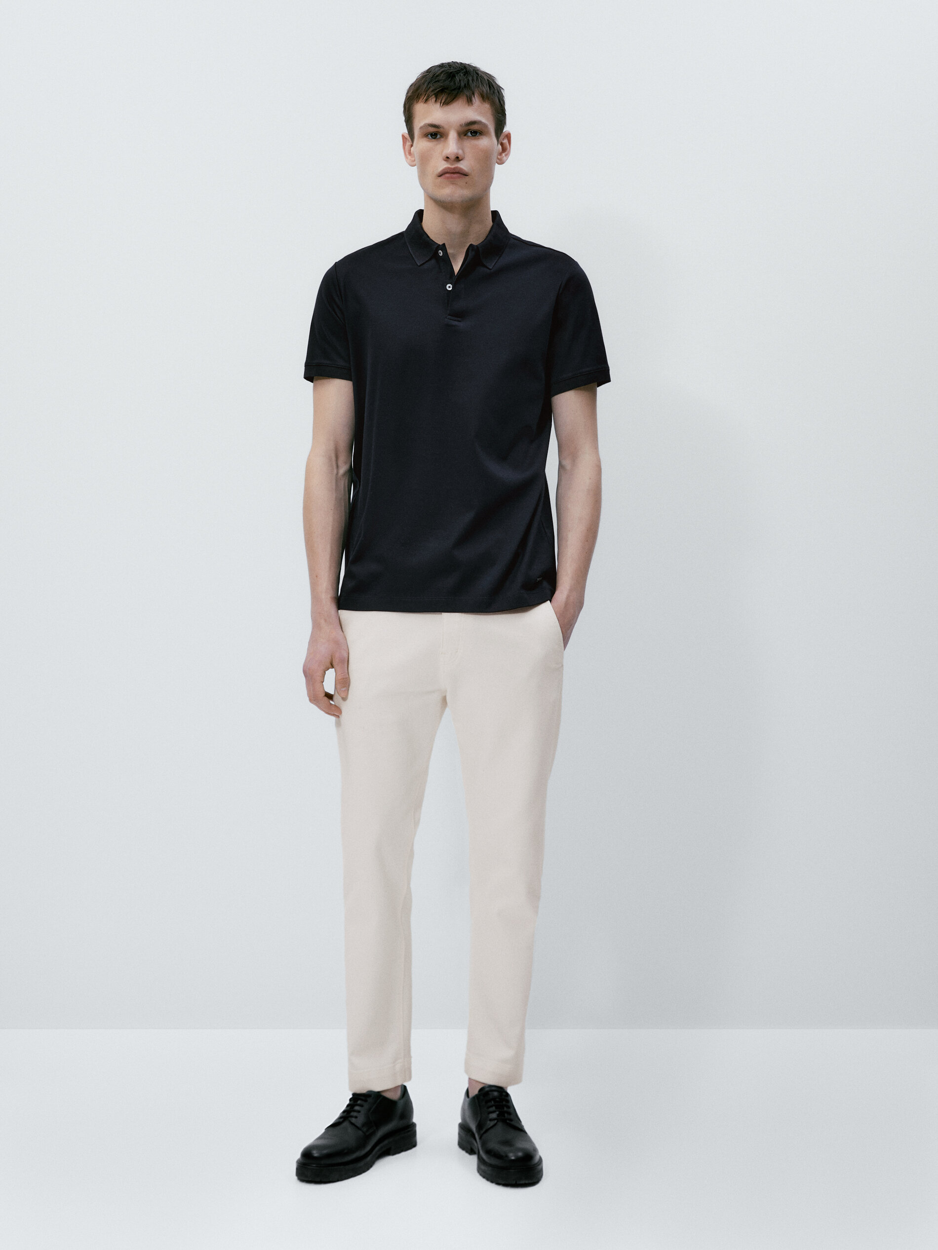 Polo mezcla algodón mercerizado - AZUL MARINO