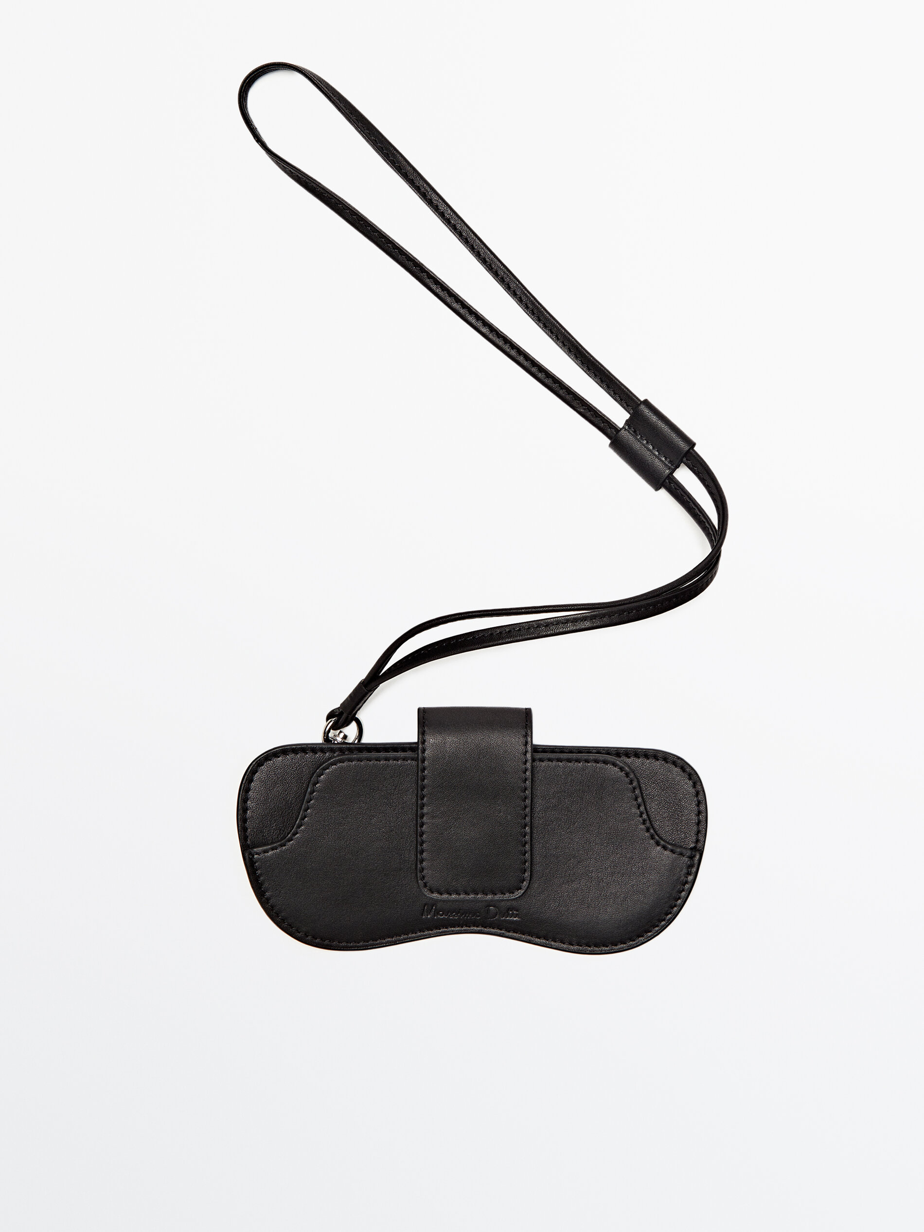 Funda piel gafas con correa - NEGRO