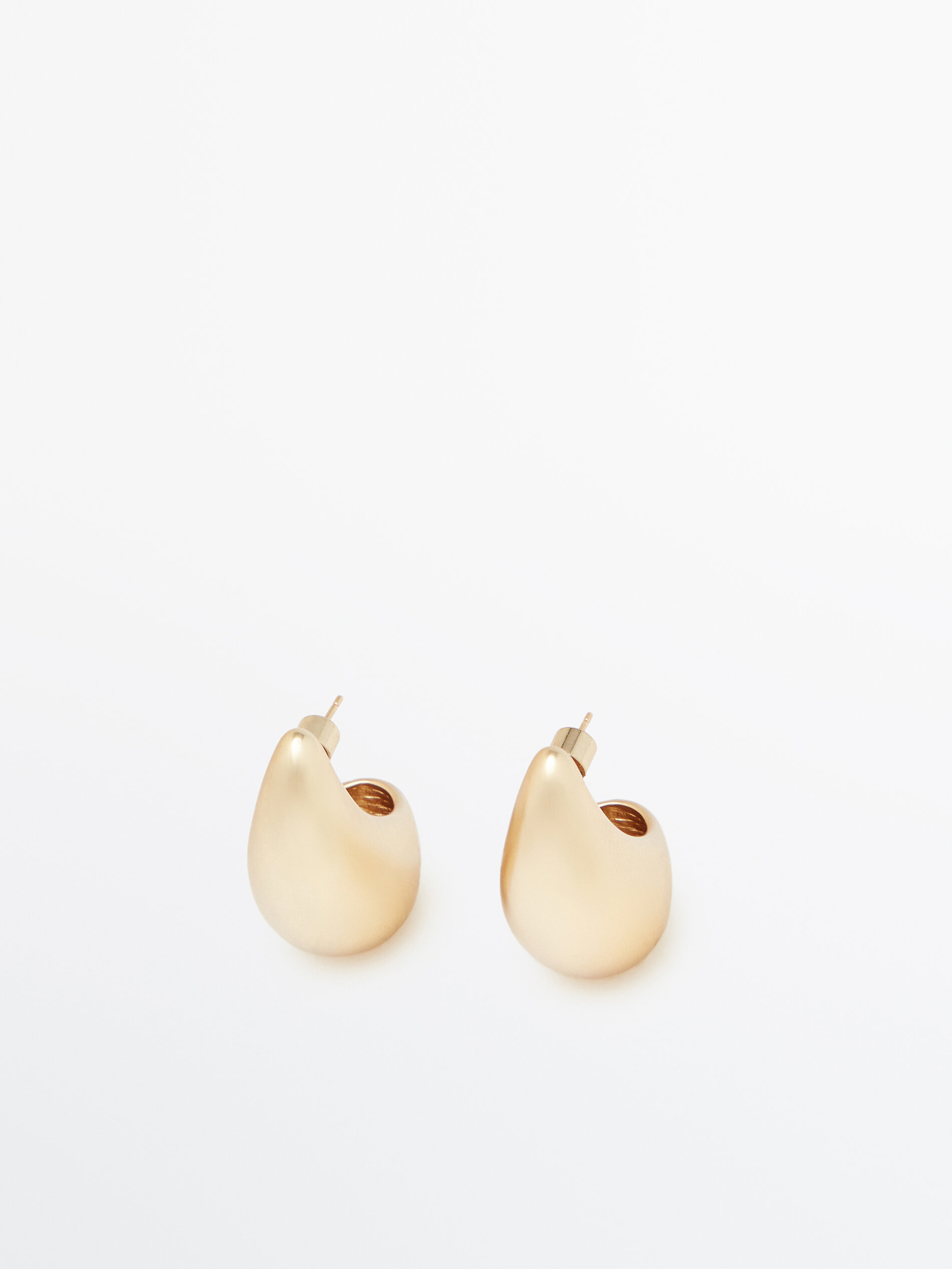 Pendientes dorados anchos baño oro - ORO