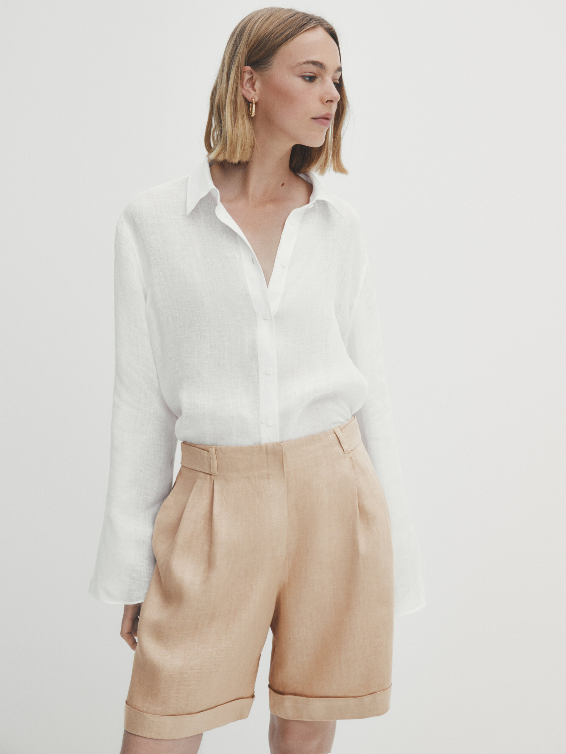 Bermuda 100% lino - TOSTADO