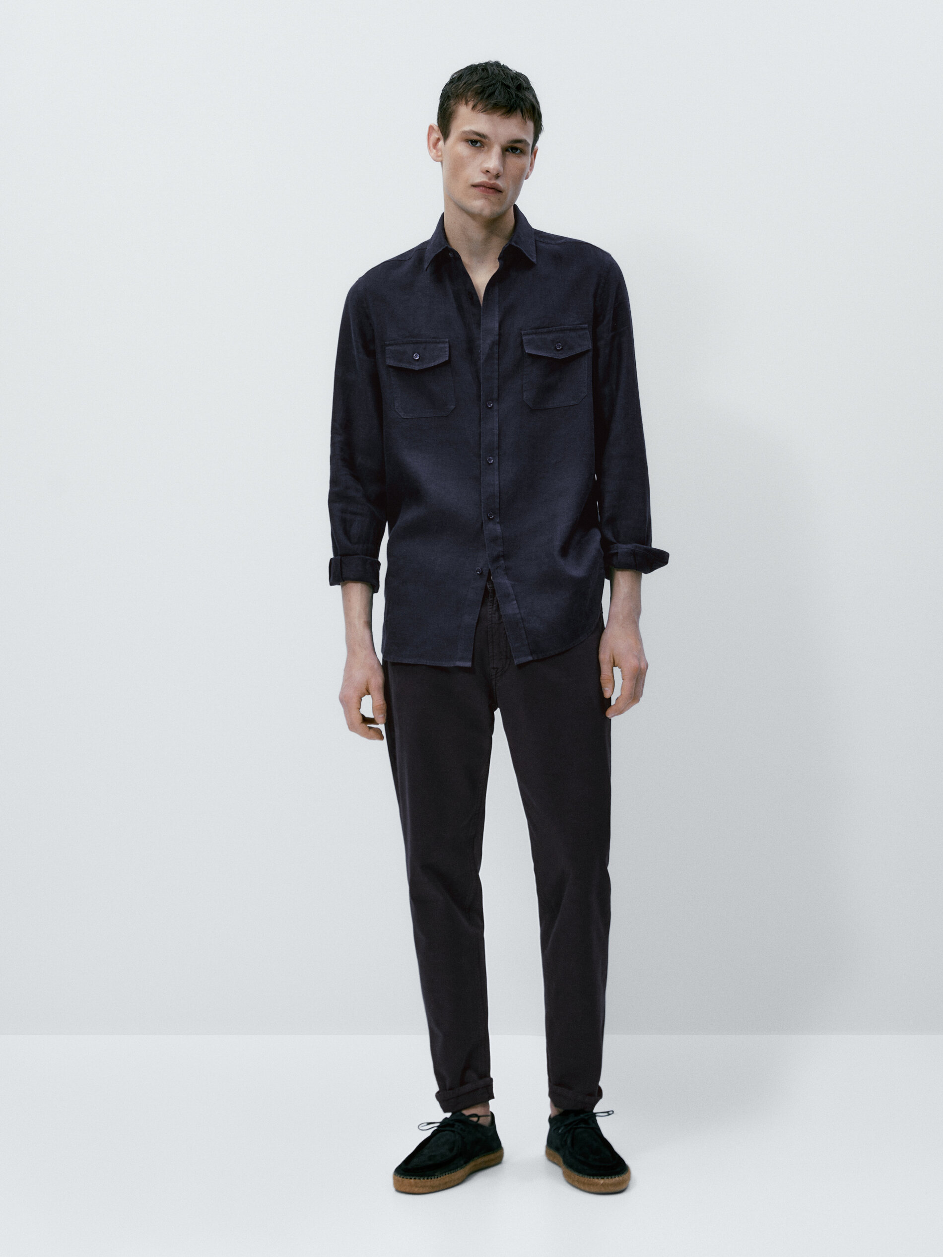 Pantalón tejanero tapered fit - AZUL MARINO