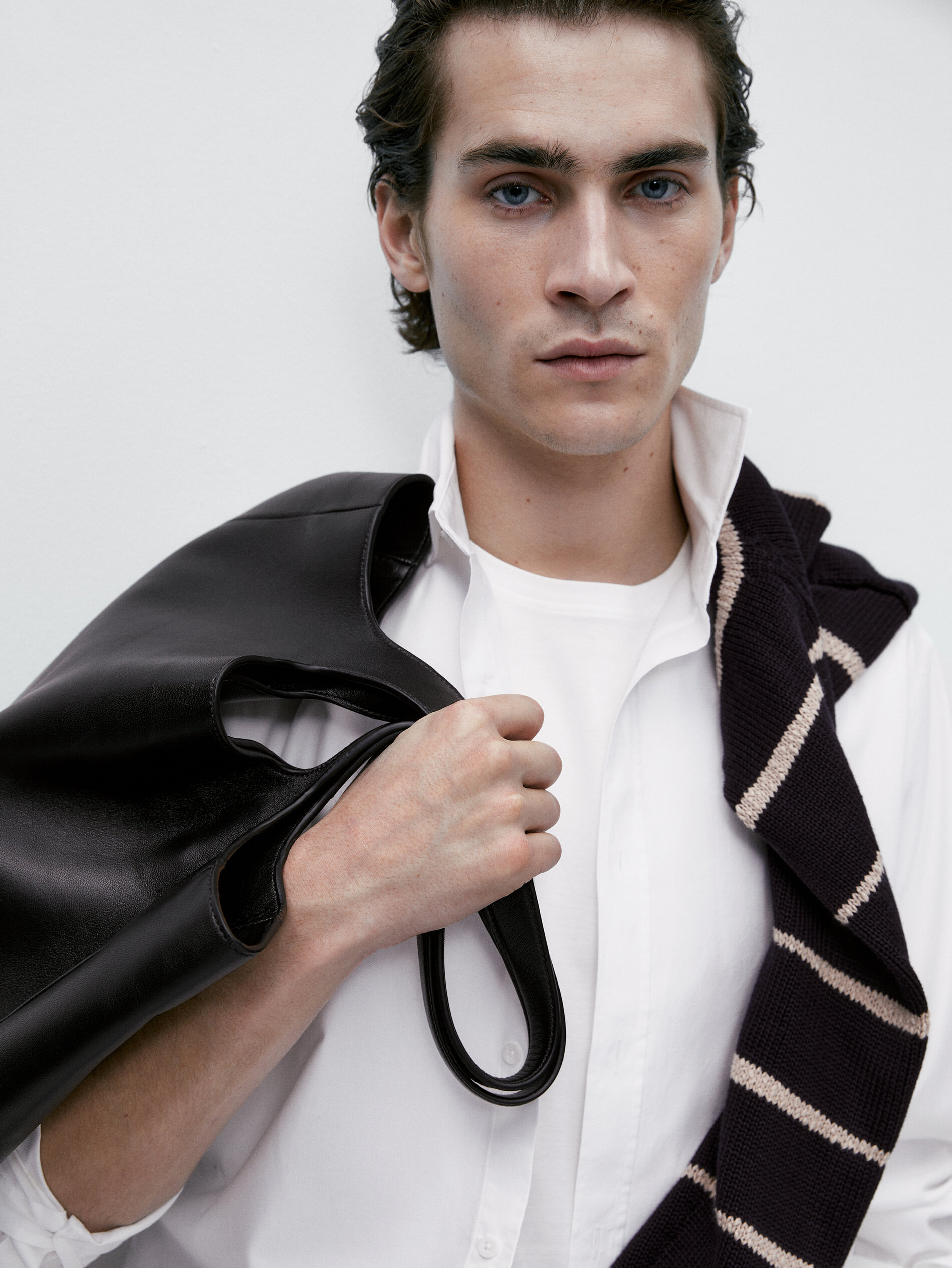 Camisa estructura algodón slim fit - BLANCO