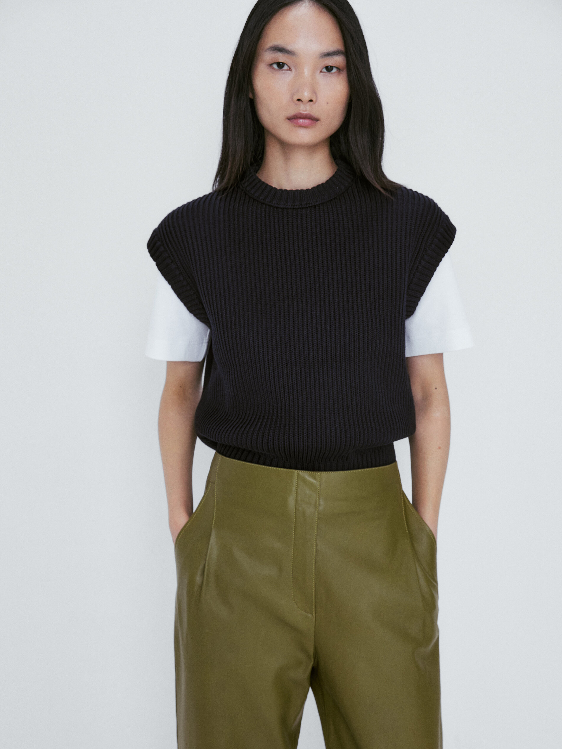 Pantalón piel napa - VERDE