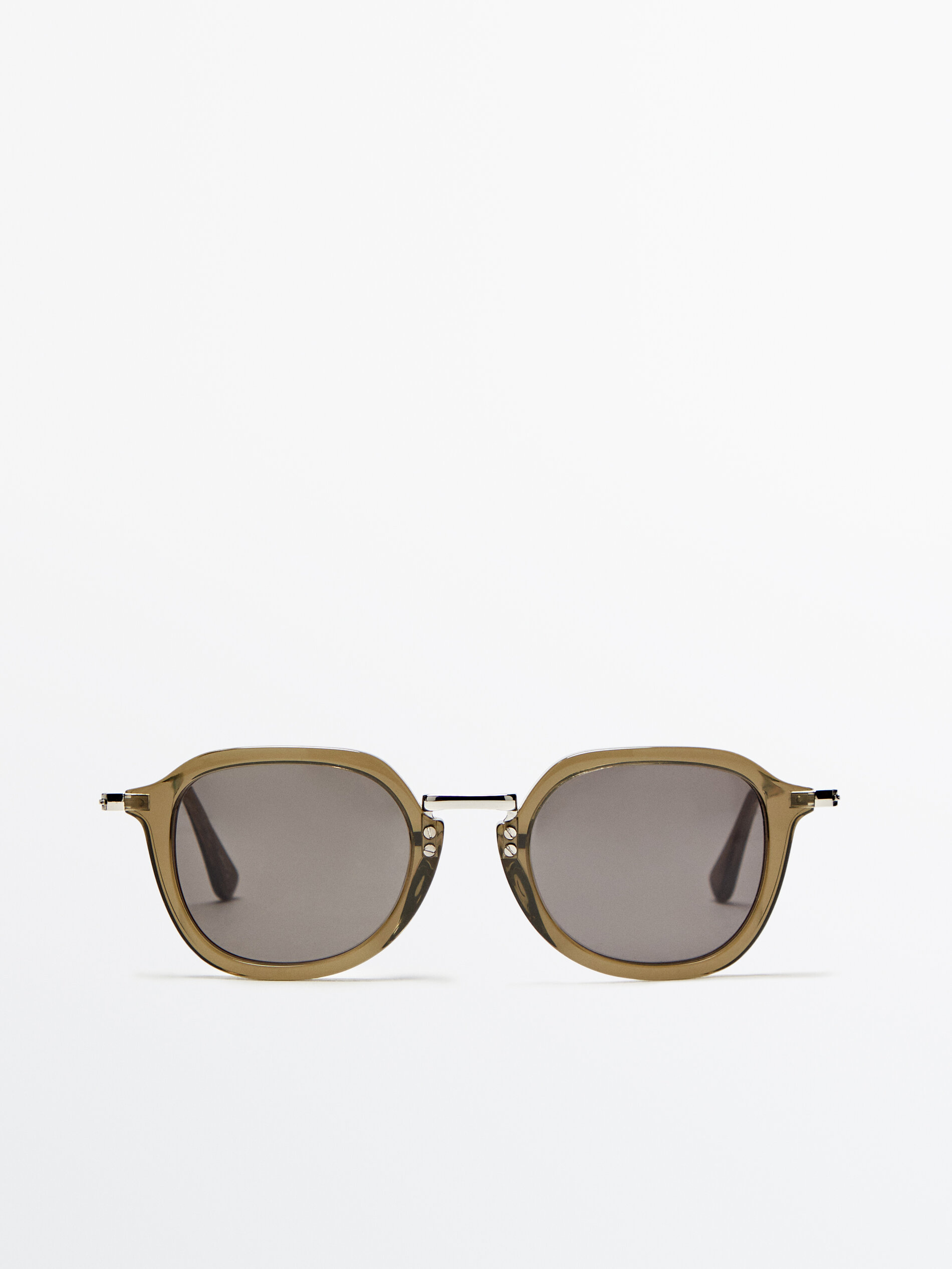 Gafas de sol redondas detalles metálicos - VERDE