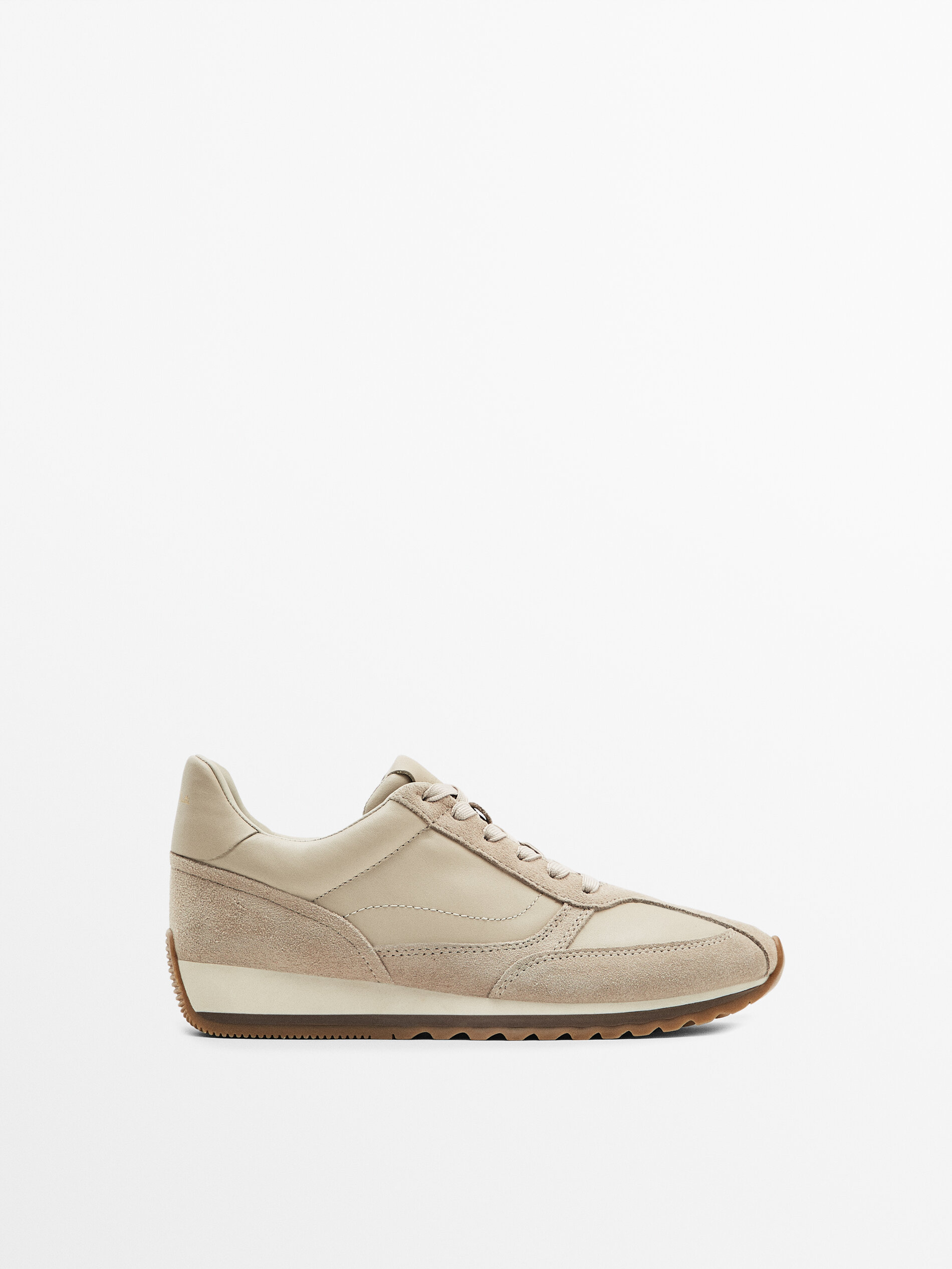 Deportivo piel combinado - MARRÓN