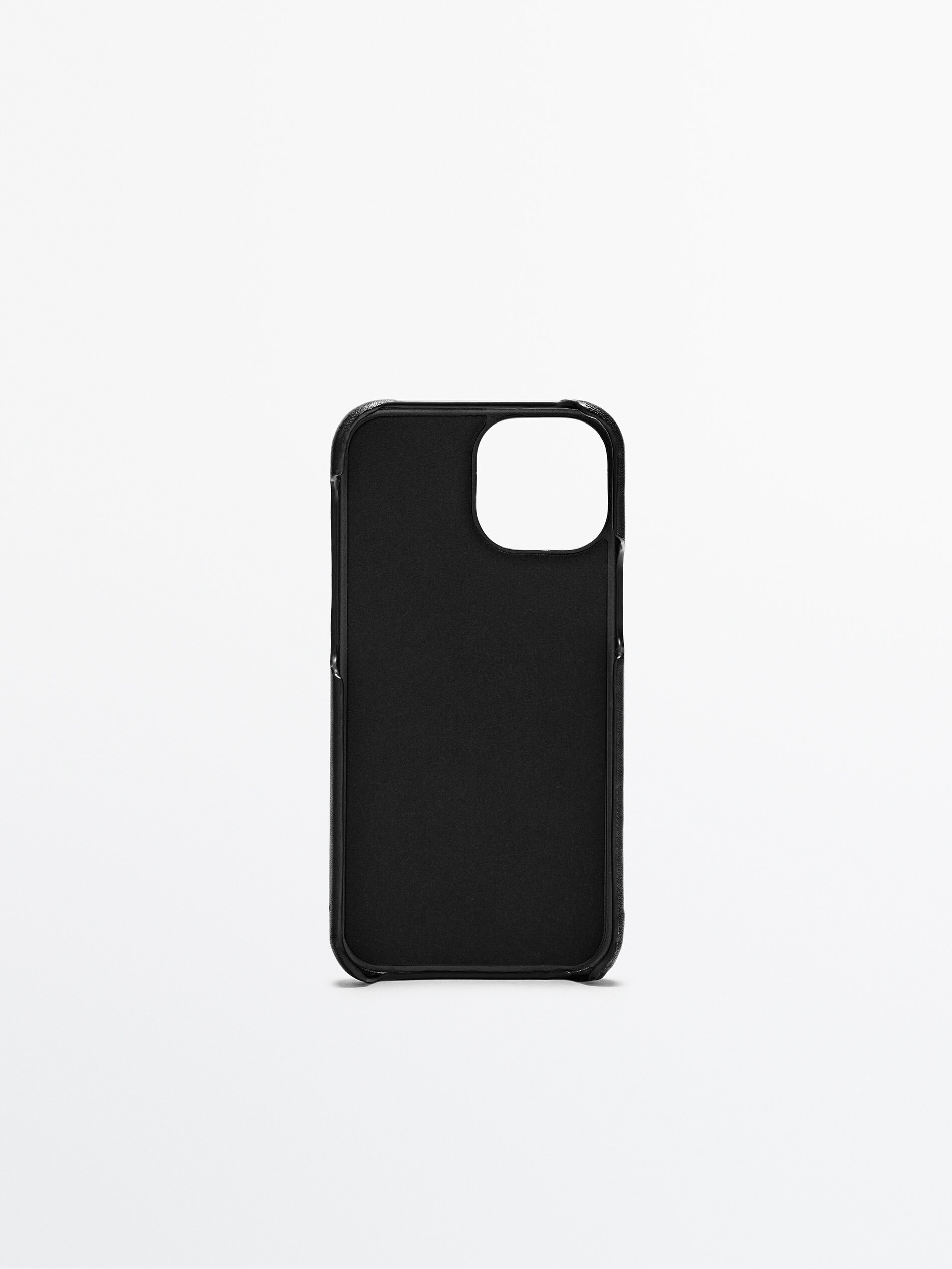 Funda iphone 13 mini piel con tarjetero - NEGRO