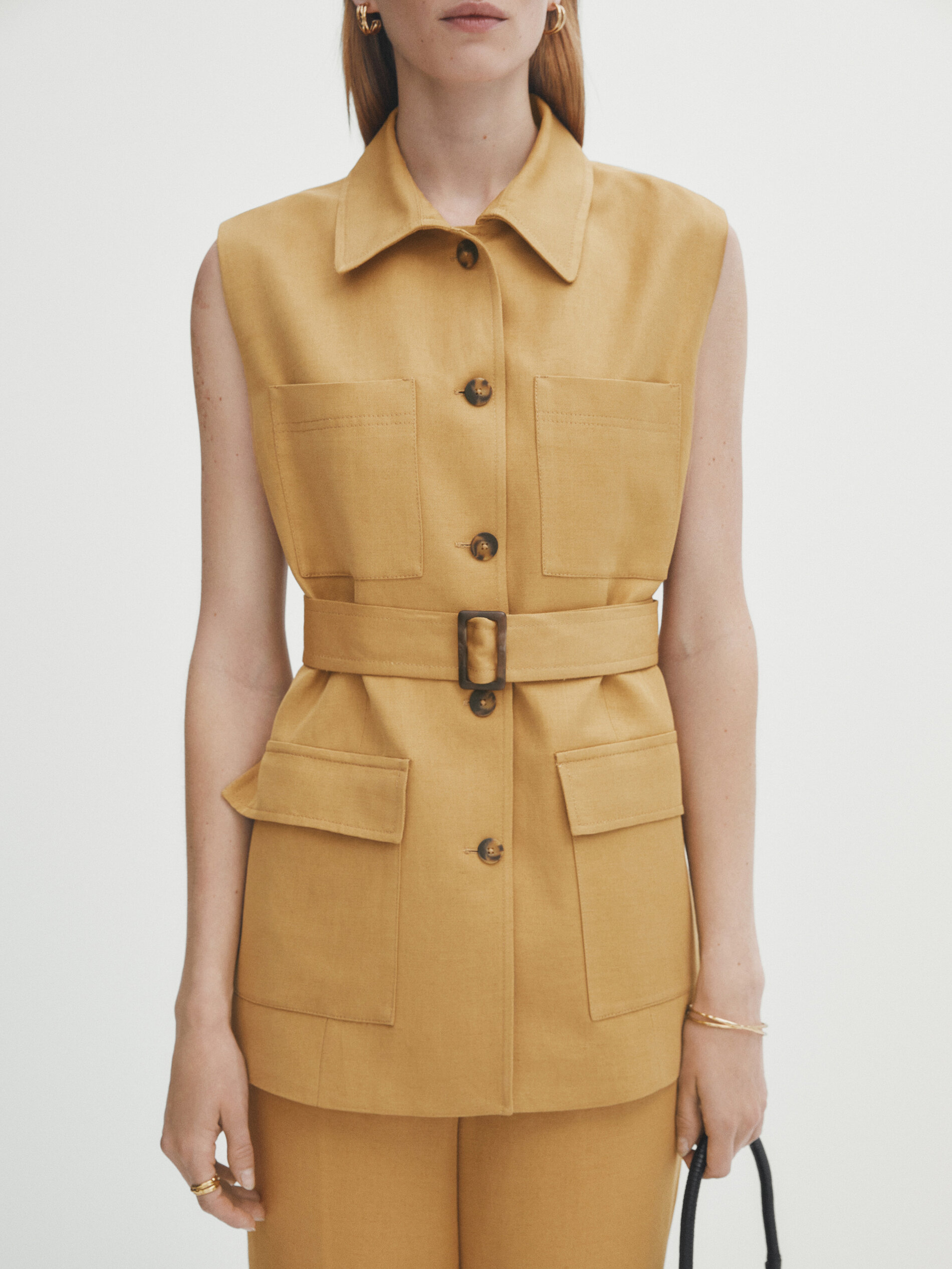 Chaleco traje cinturón cuatro bolsillos - Lavado