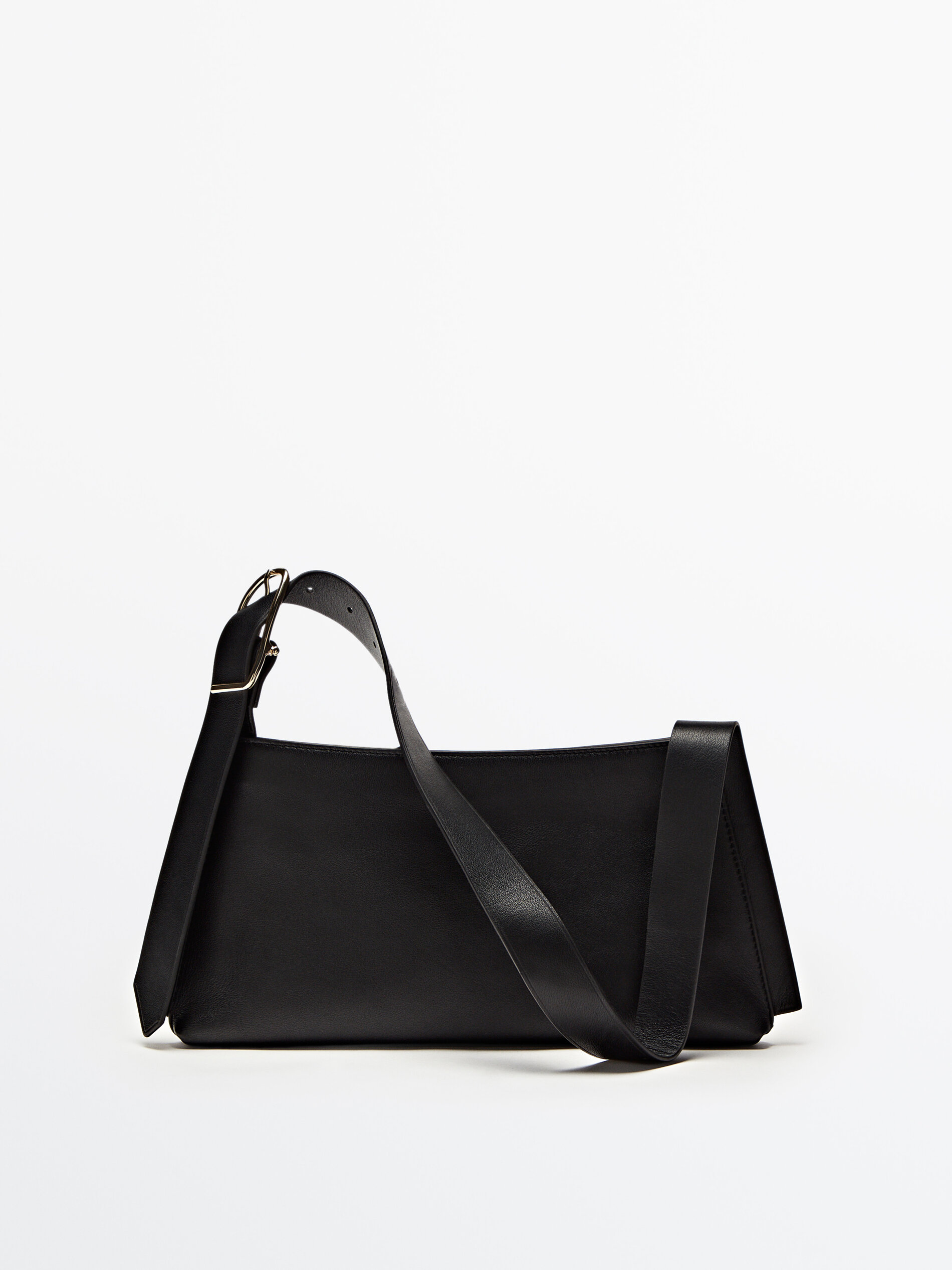 Bolso hombro piel detalle hebilla - NEGRO