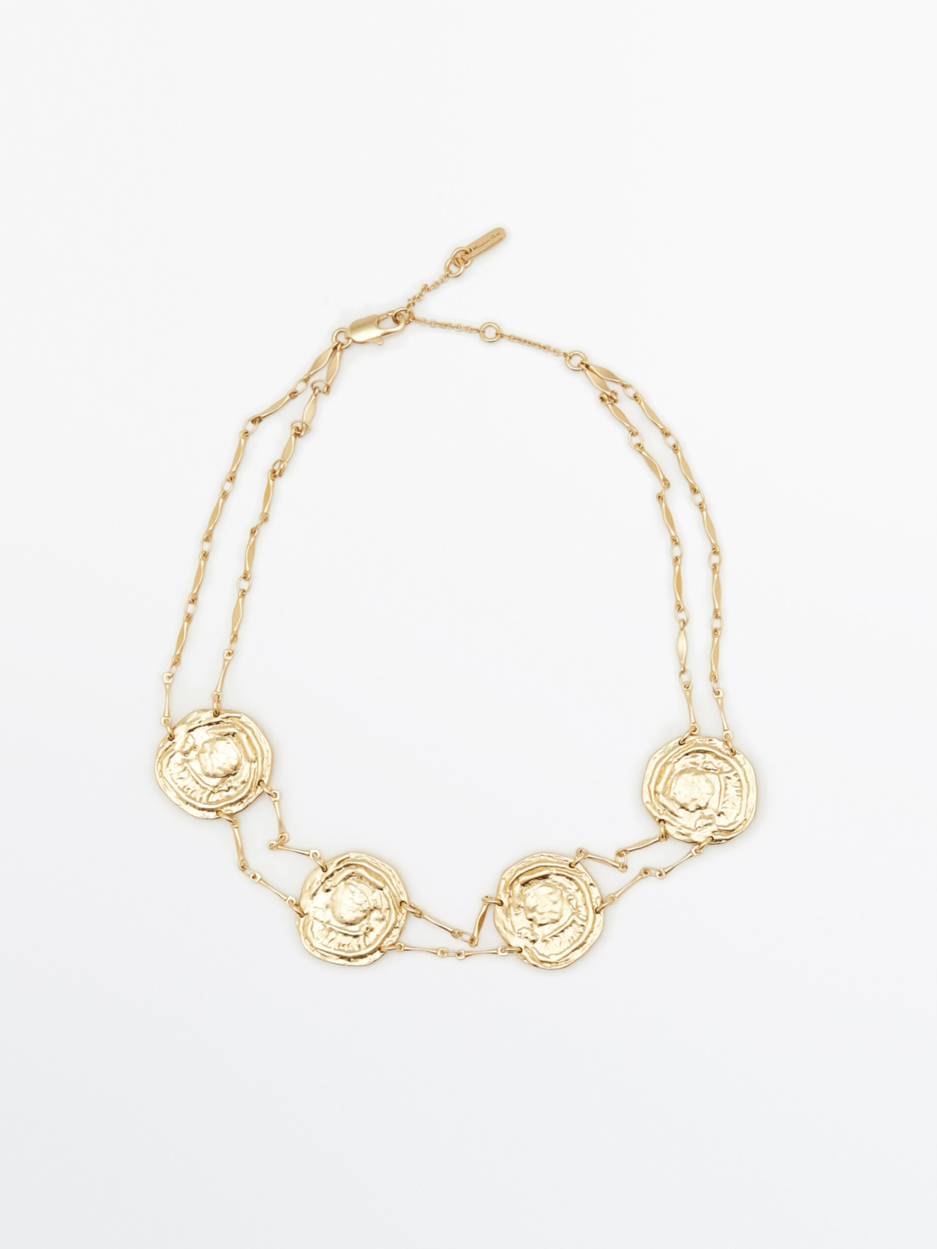 Collar choker monedas baño oro - DORADO