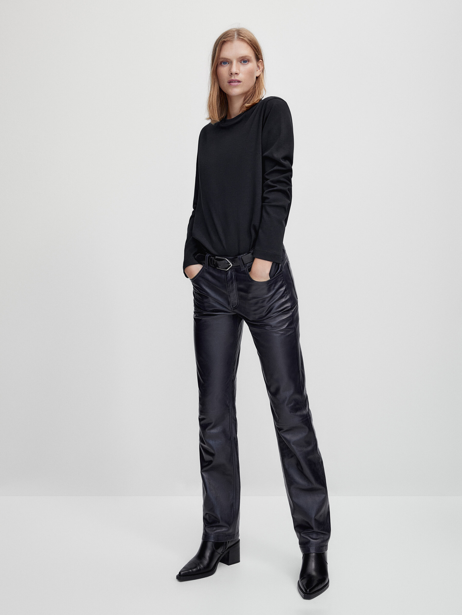 Camiseta manga larga algodón - NEGRO