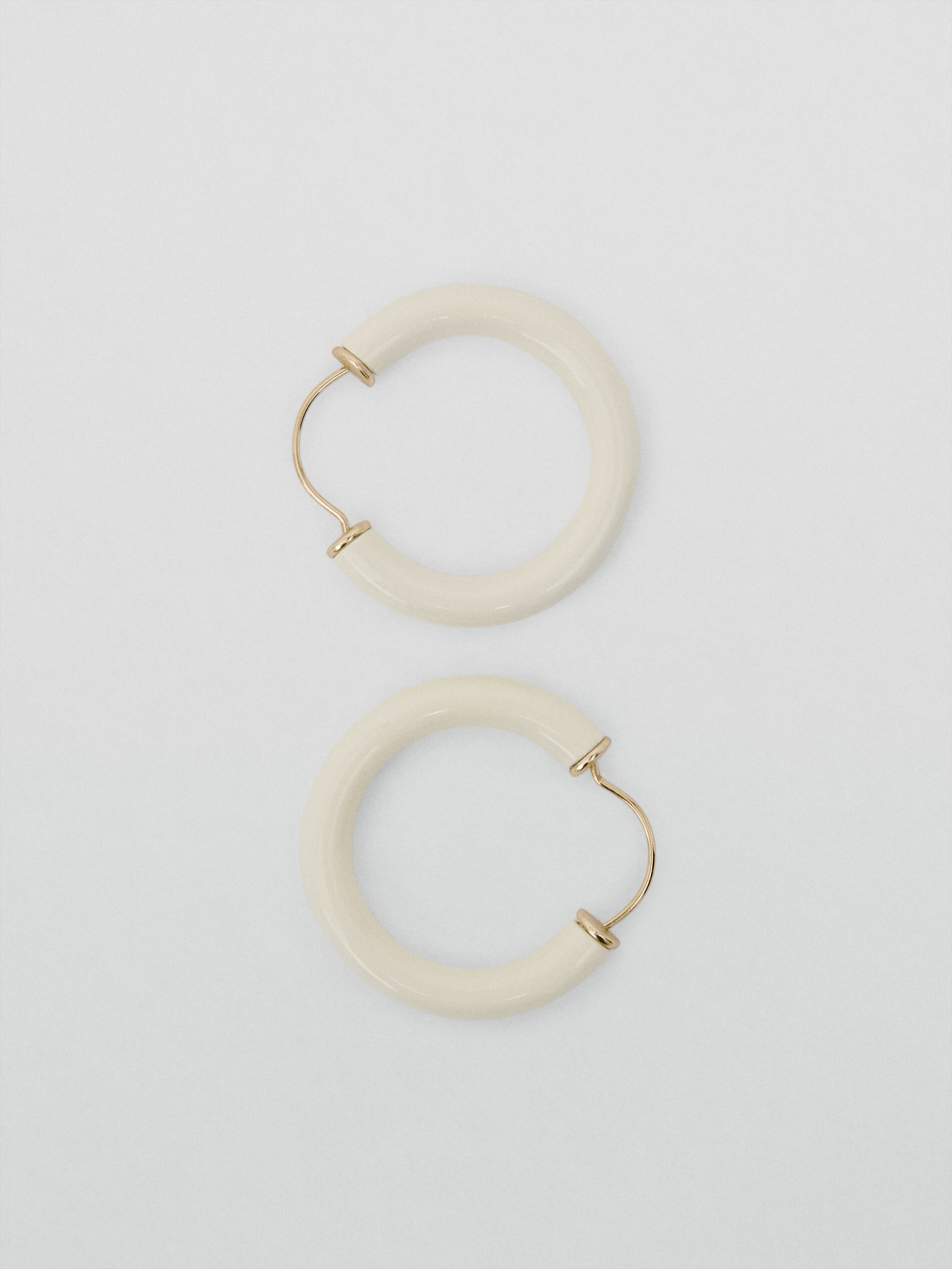 Pendientes aros esmaltados Limited edition - BLANCO