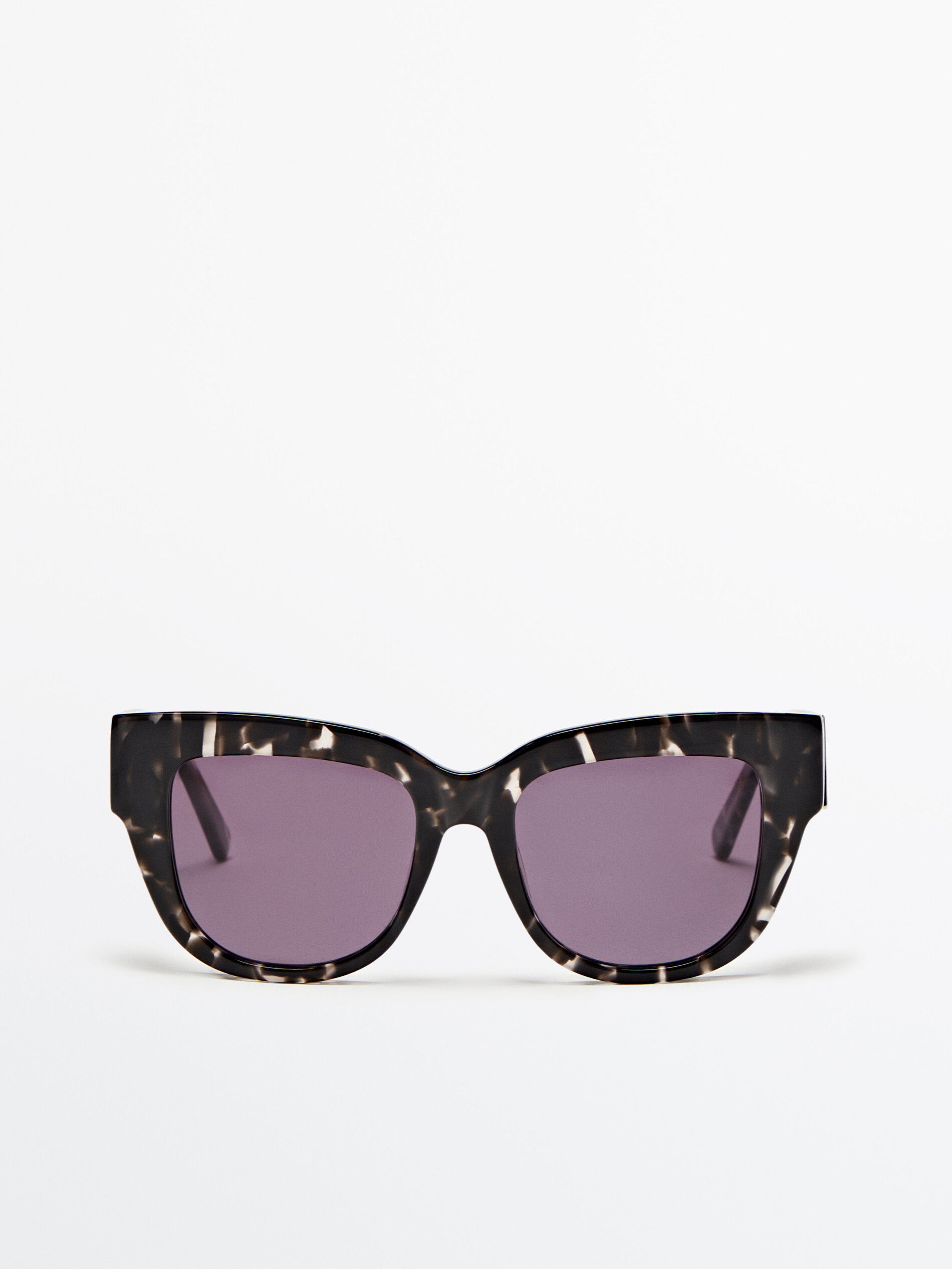 Gafas de sol oversize negras efecto carey - NEGRO
