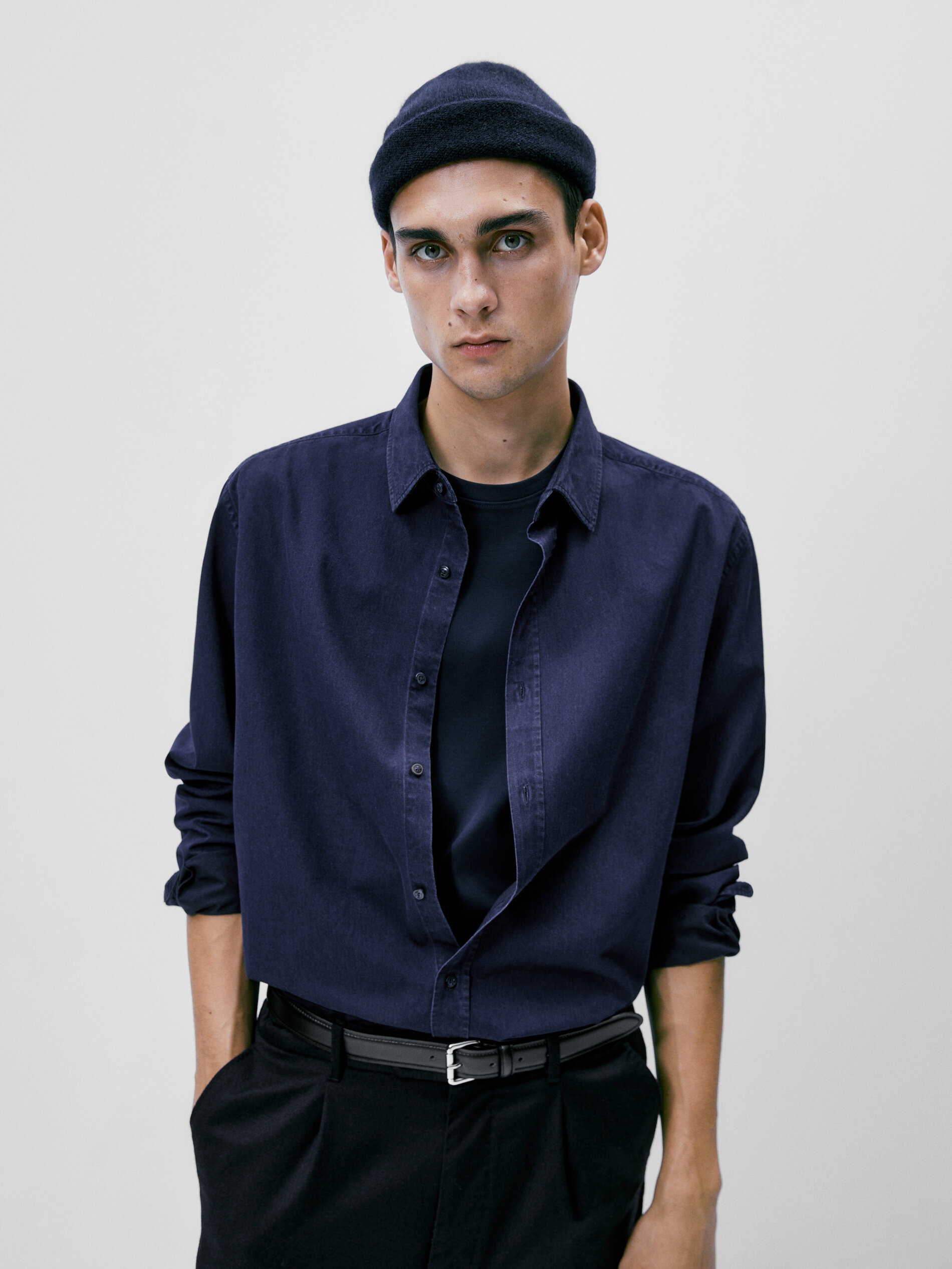 Camisa denim 100% algodón regular fit - AZULÓN