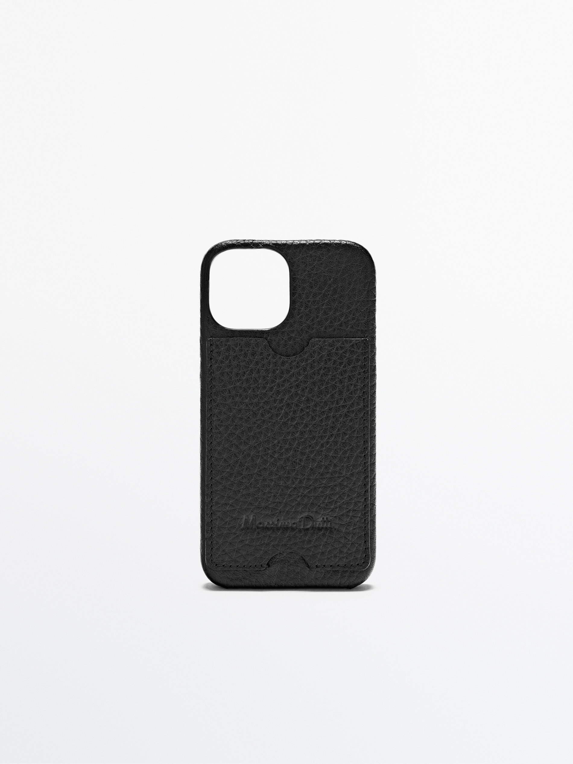 Funda iphone 13 mini piel abatanada tarjetero - NEGRO