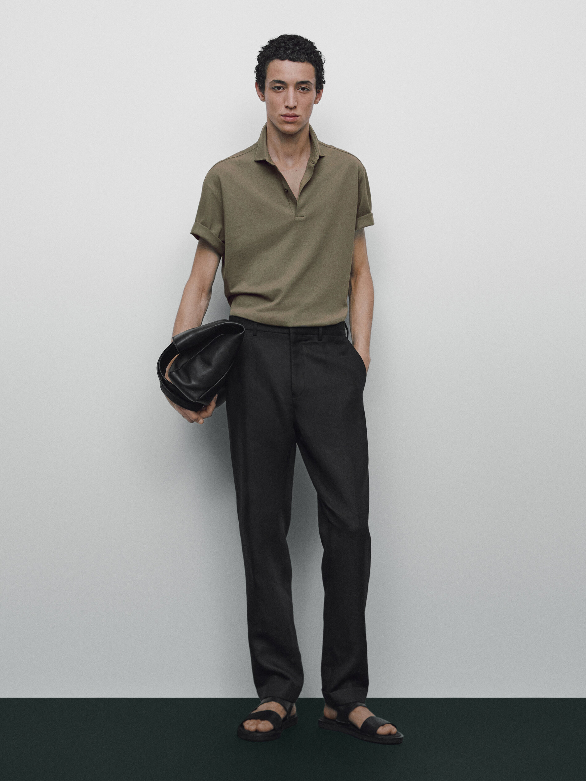 Polo mezcla algodón lino Limited edition - OLIVA