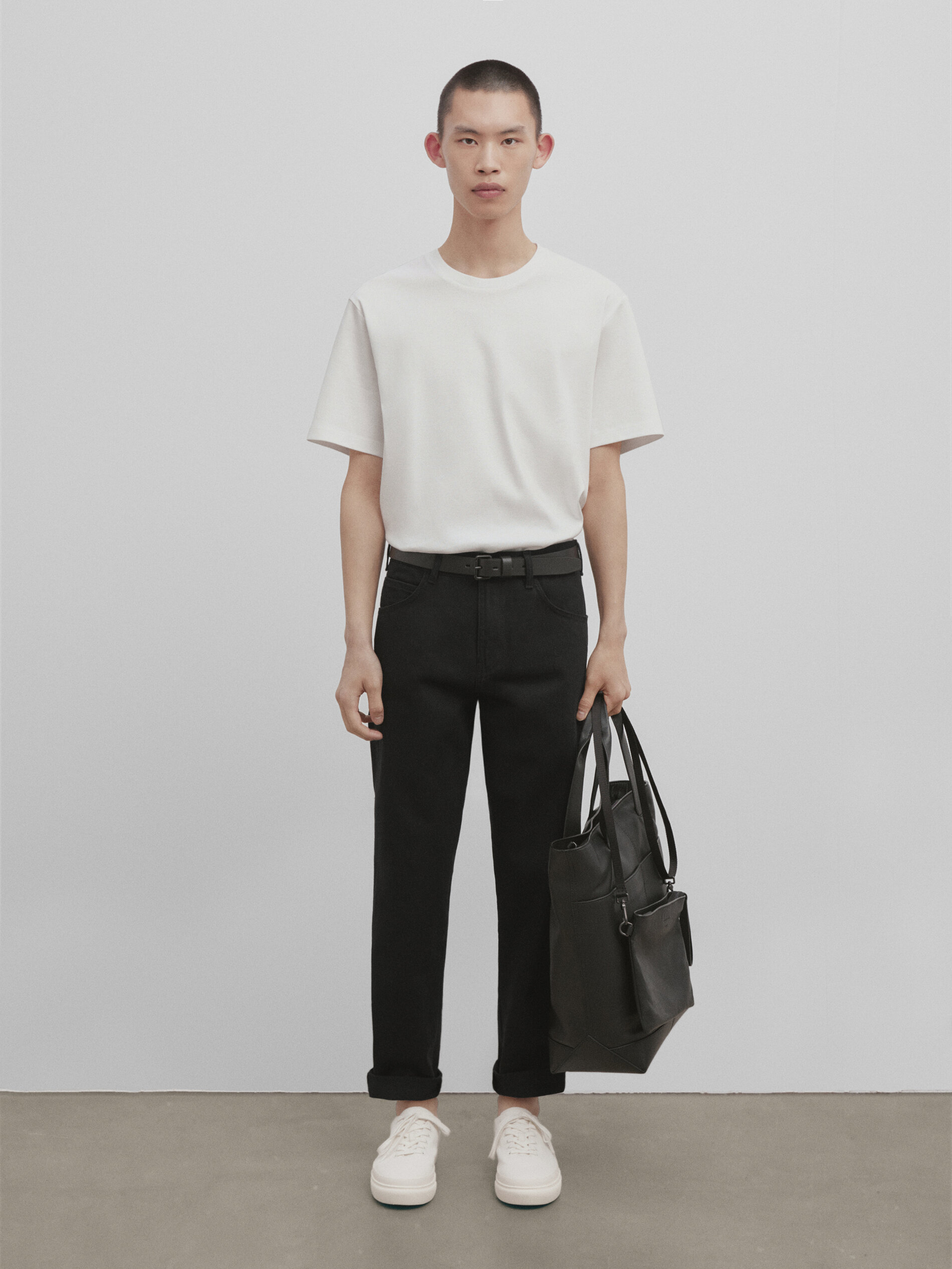 Pantalón vaquero straight fit -Studio - NEGRO