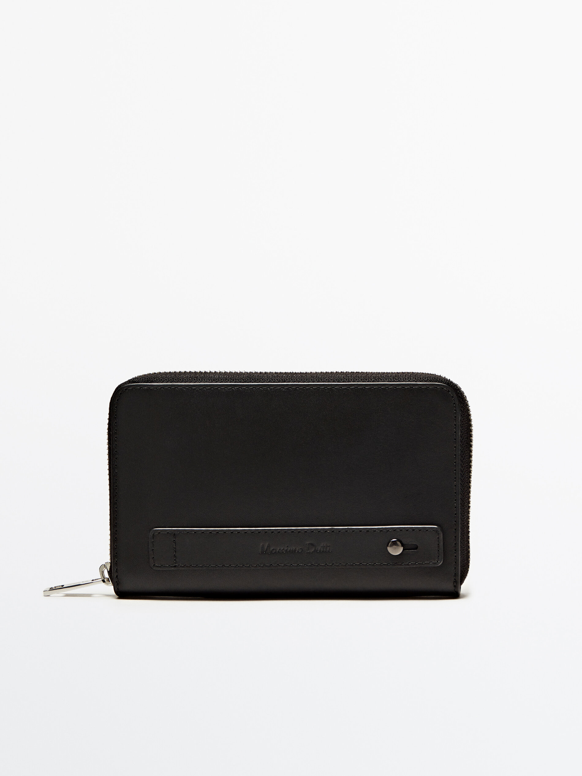 Cartera piel porta pasaporte - NEGRO