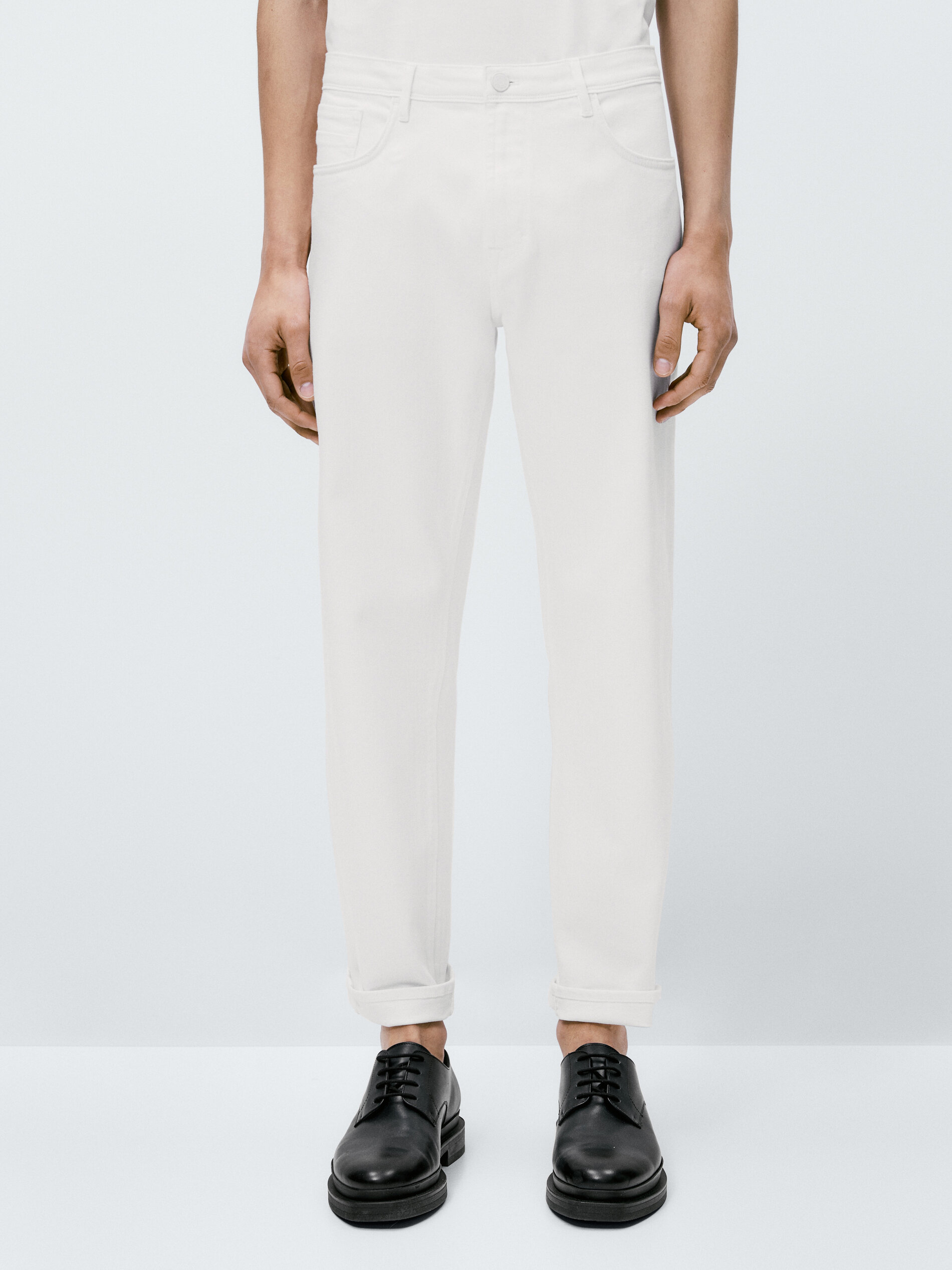 Pantalón vaquero tapered fit - BLANCO