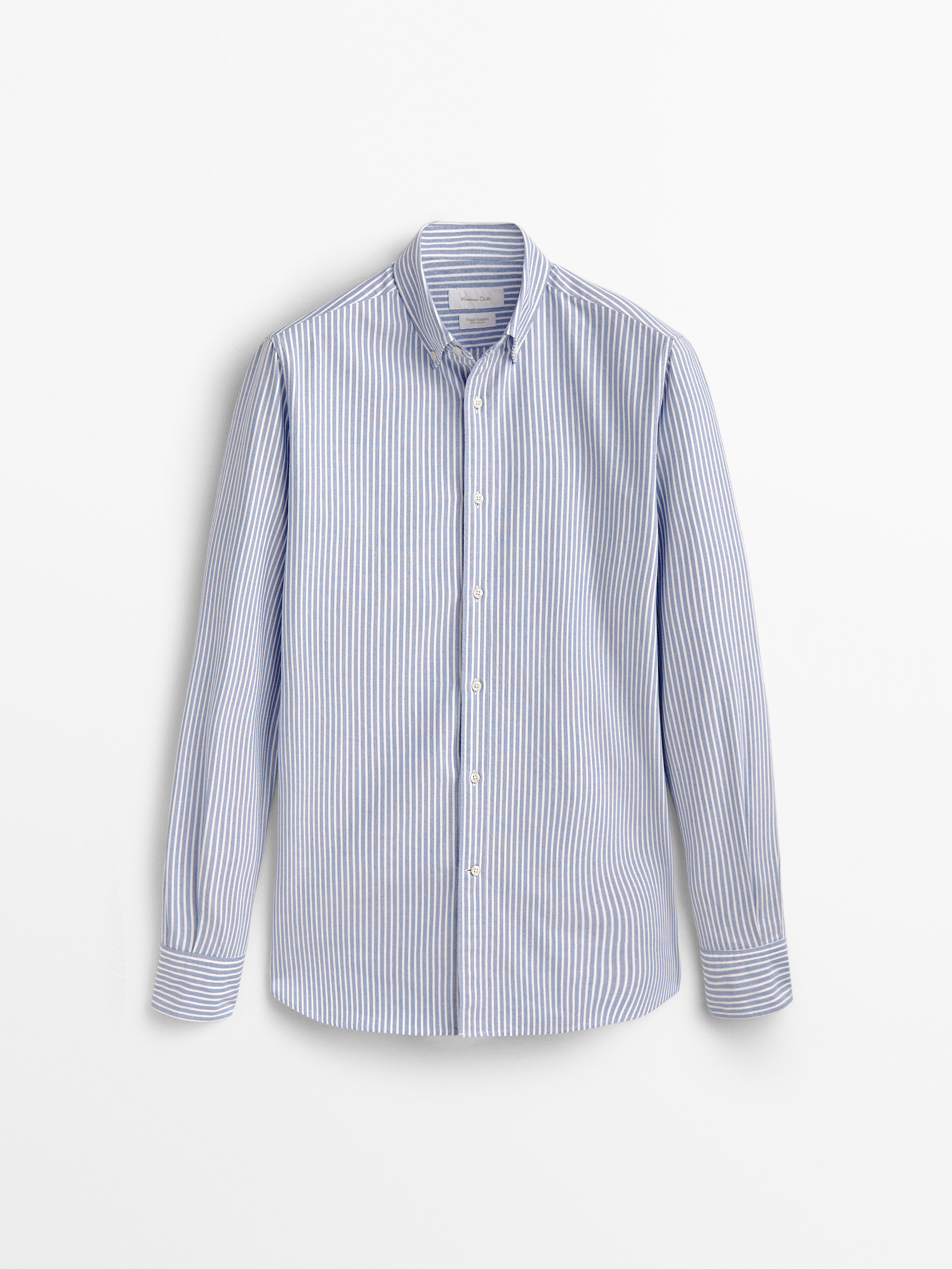 Camisa oxford rayas algodón regular fit - AZUL MARINO