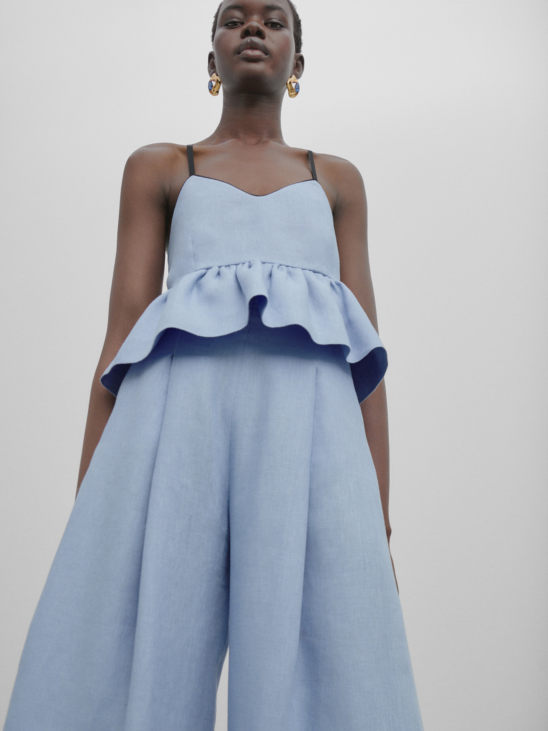 Top peplum lino -Studio - CELESTE